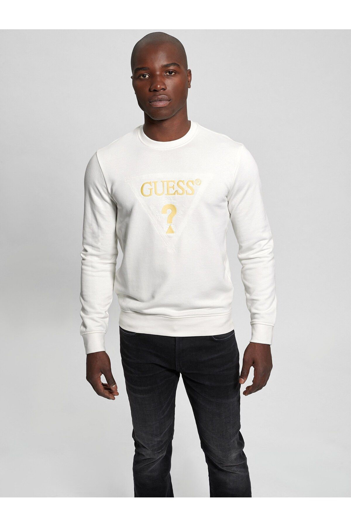 Guess Stitched Triangle Erkek Sweatshirt