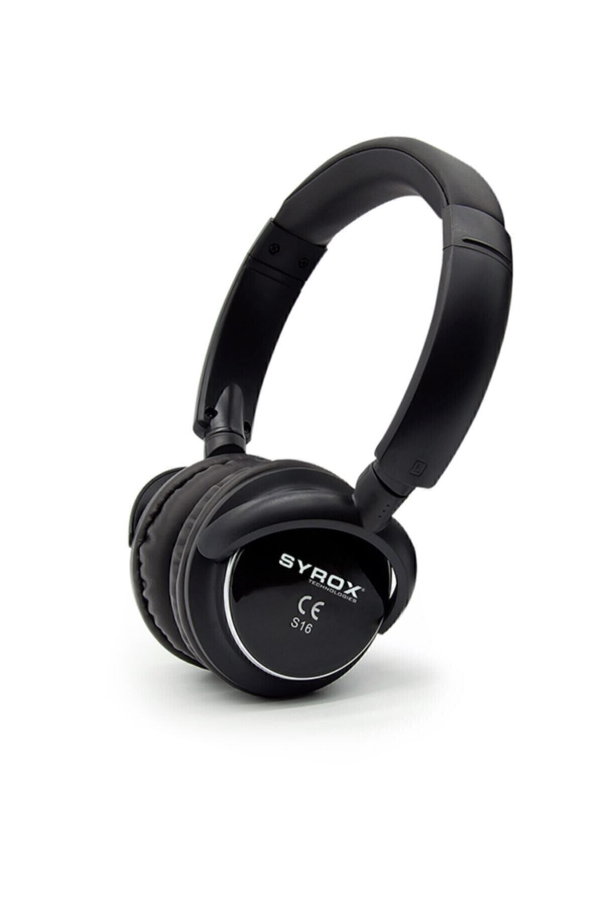 Syrox Kulaküstü Kablosuz Bluetooth Kulaklık Hafıza Kartı Girişli S16 Siyah