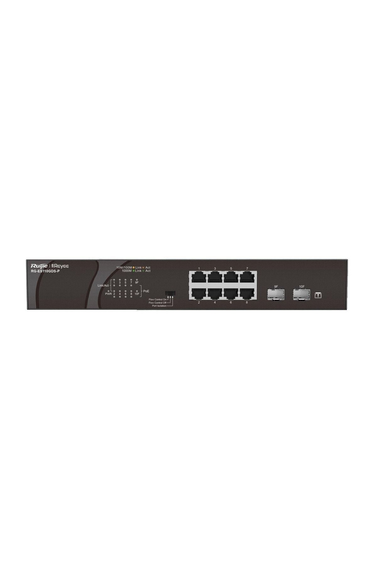 RUIJIE REYEE Reyee Rg-es110gds-p 8 Port(120w) 2 Sfp Gigabit Yönetilemez Poe Switch