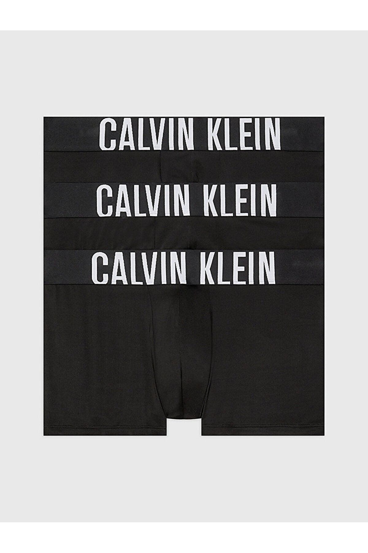 Calvin Klein Erkek Marka Logolu Elastik Bantlı Yüksek Belli Nefes Alabilen Kumaşlı Sportif Görünümlü Siyah1 Boxer