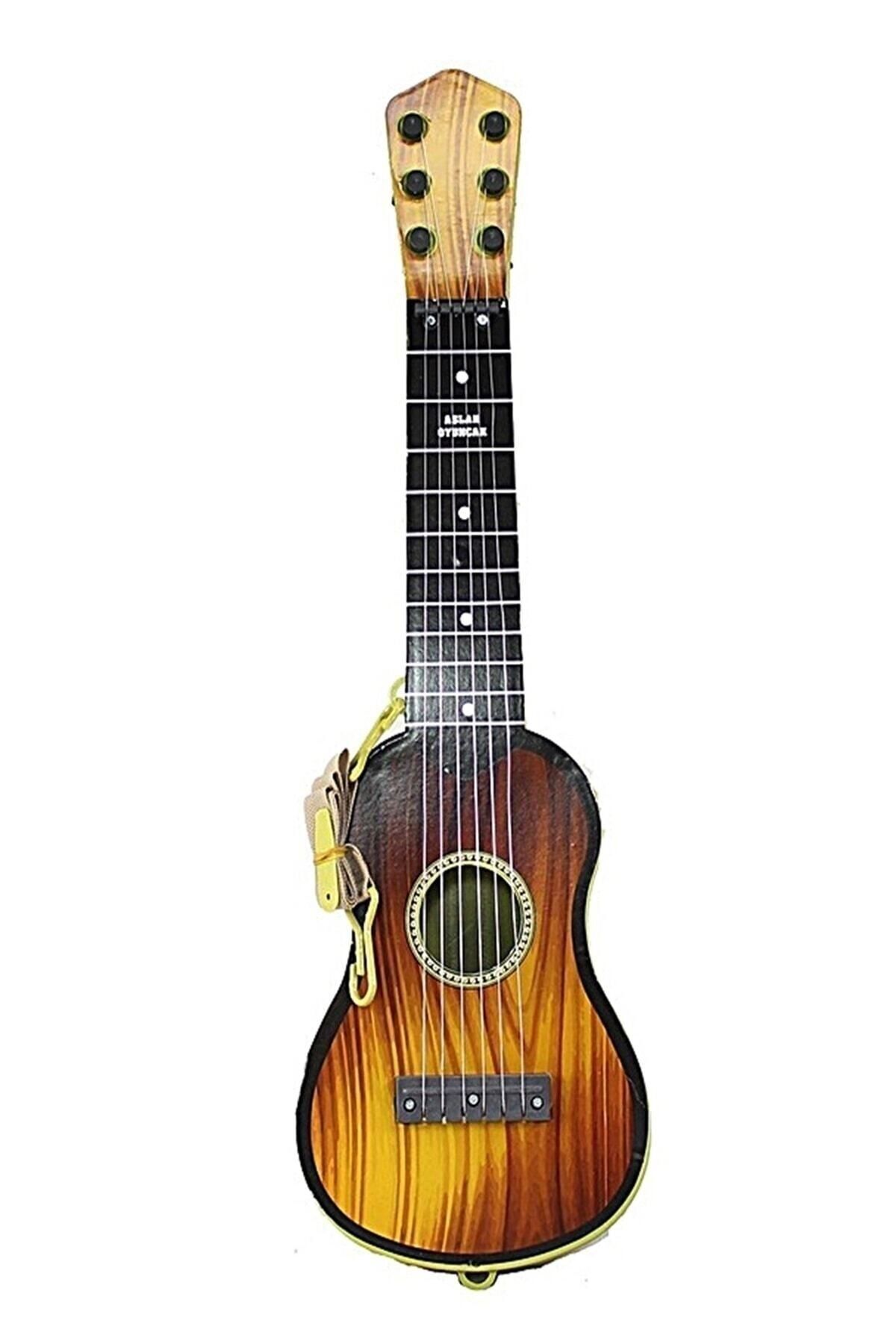 Satış Diyarı 6 Telli Oyuncak Çocuk Gitarı Ispanyol Gitar Tam Hediyelik Ürün Kahverengi 50cm