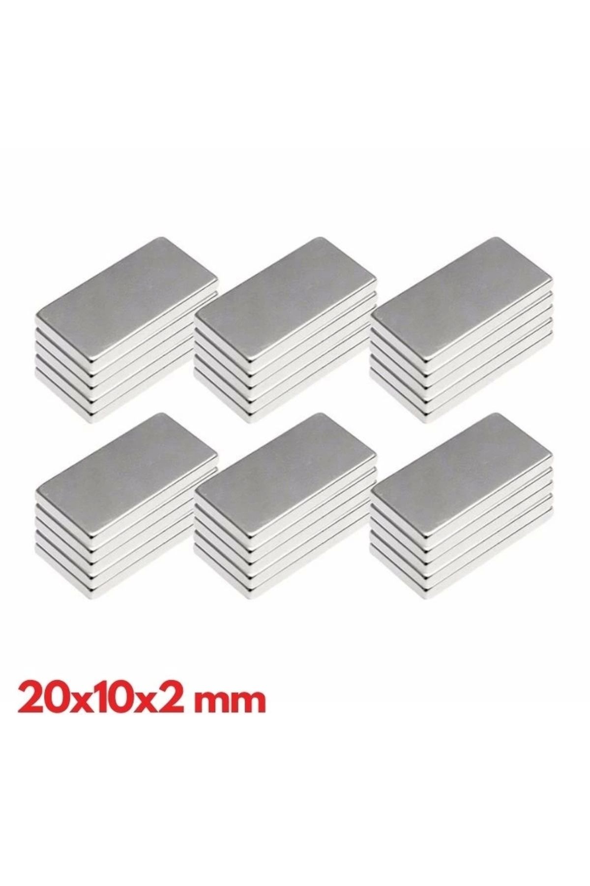 Epilons 20 Adet 20x10x2 mm Neodyum Mıknatıs , Köşeli N35 Nikel Kaplamalı Kaliteli ve Dayanıklı Ürün