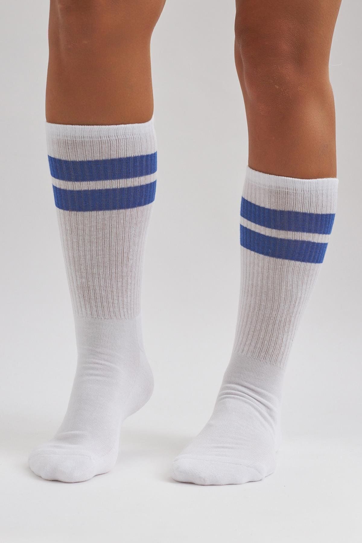 Katia & Bony Erkek Havlu Taban Çizgili Soket Çorap Lacivert/beyaz