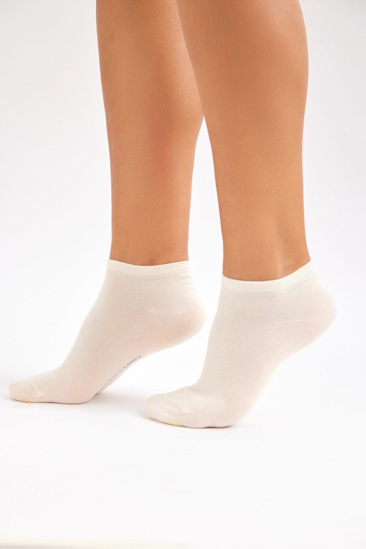 Katia & Bony Kadın Pamuklu Patik Çorap Ekru