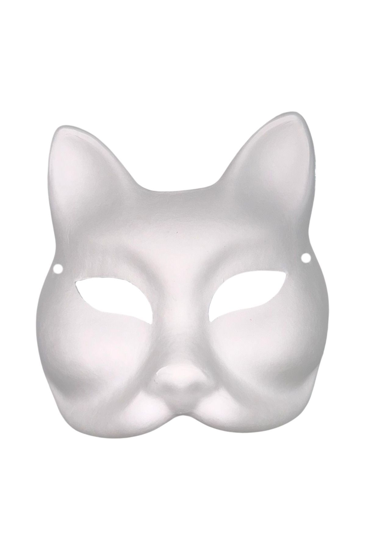 BİBAKUSTA Südor Kedi Maskesi / Boyama Kedi Maskesi / Karton Kedi Maskesi / Eğitici Boyanabilir Karton Maske