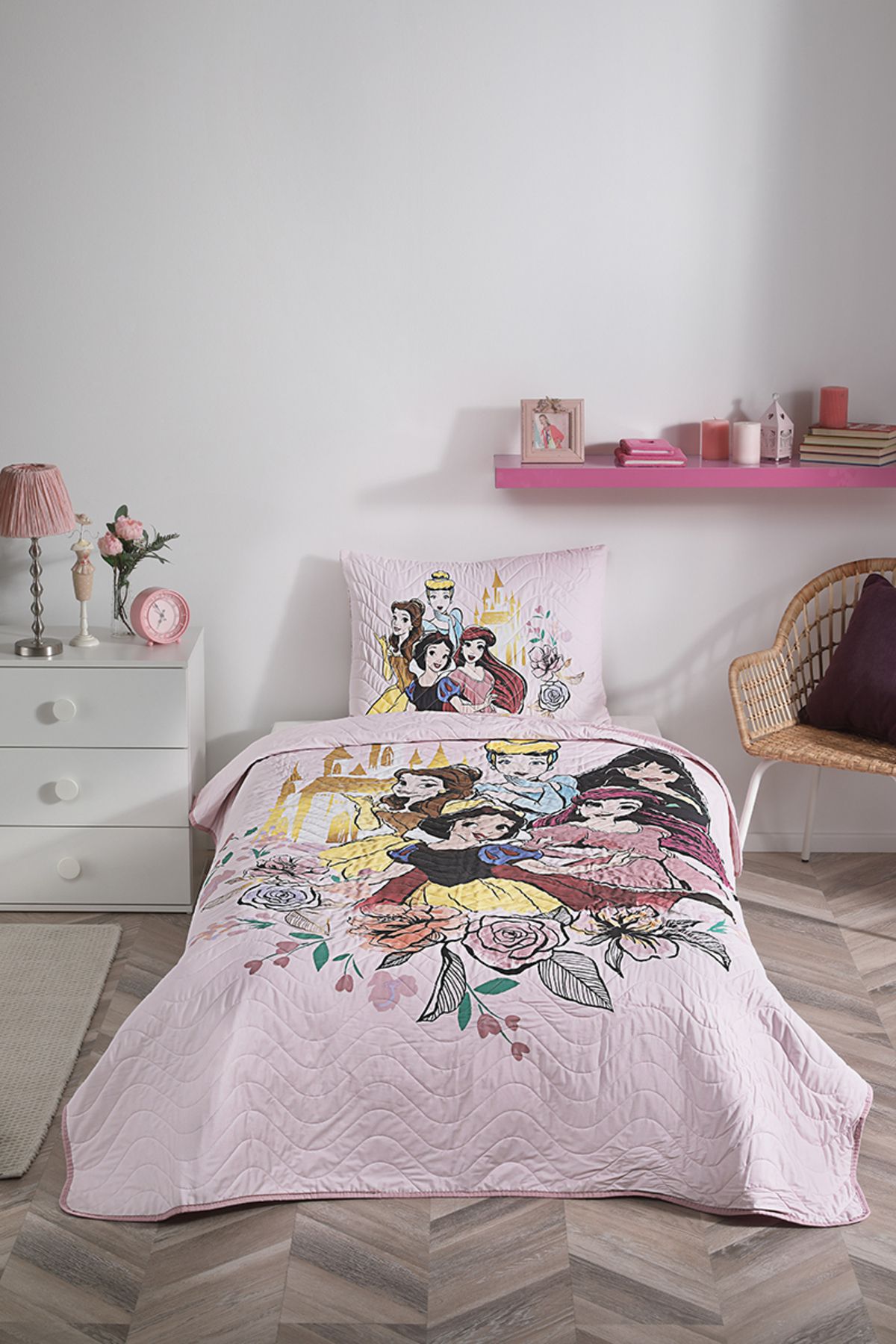Özdilek Princess Rose Tek Kişilik Disney Lisanslı Çocuk Yatak Örtüsü 160x230 Cm