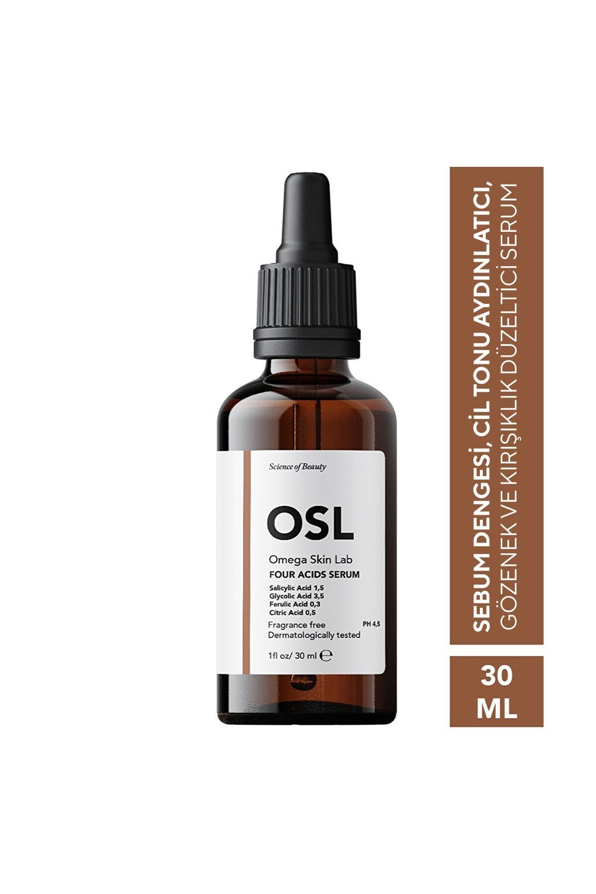 OSL Omega Skin Lab Four Acids Serum 30ml (sebum Dengesi, Gözenek, Kırışıklık Ve Leke Karşıtı Serum)