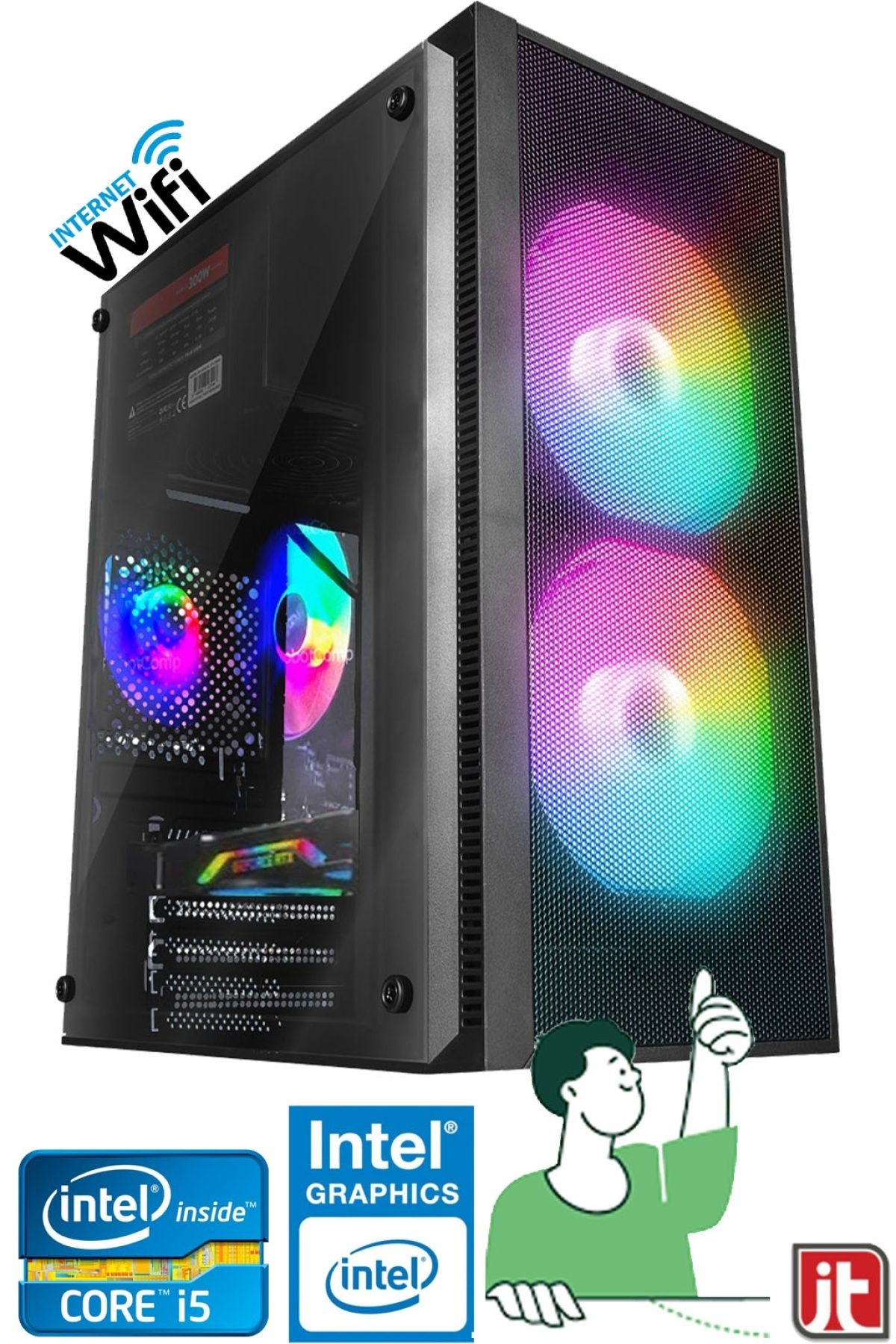 jetucuzal J-tech R274 I5 6500 3.20ghz 16gb Ddr4 Ram 128gb Ssd Wi-fi Masaüstü Bilgisayar