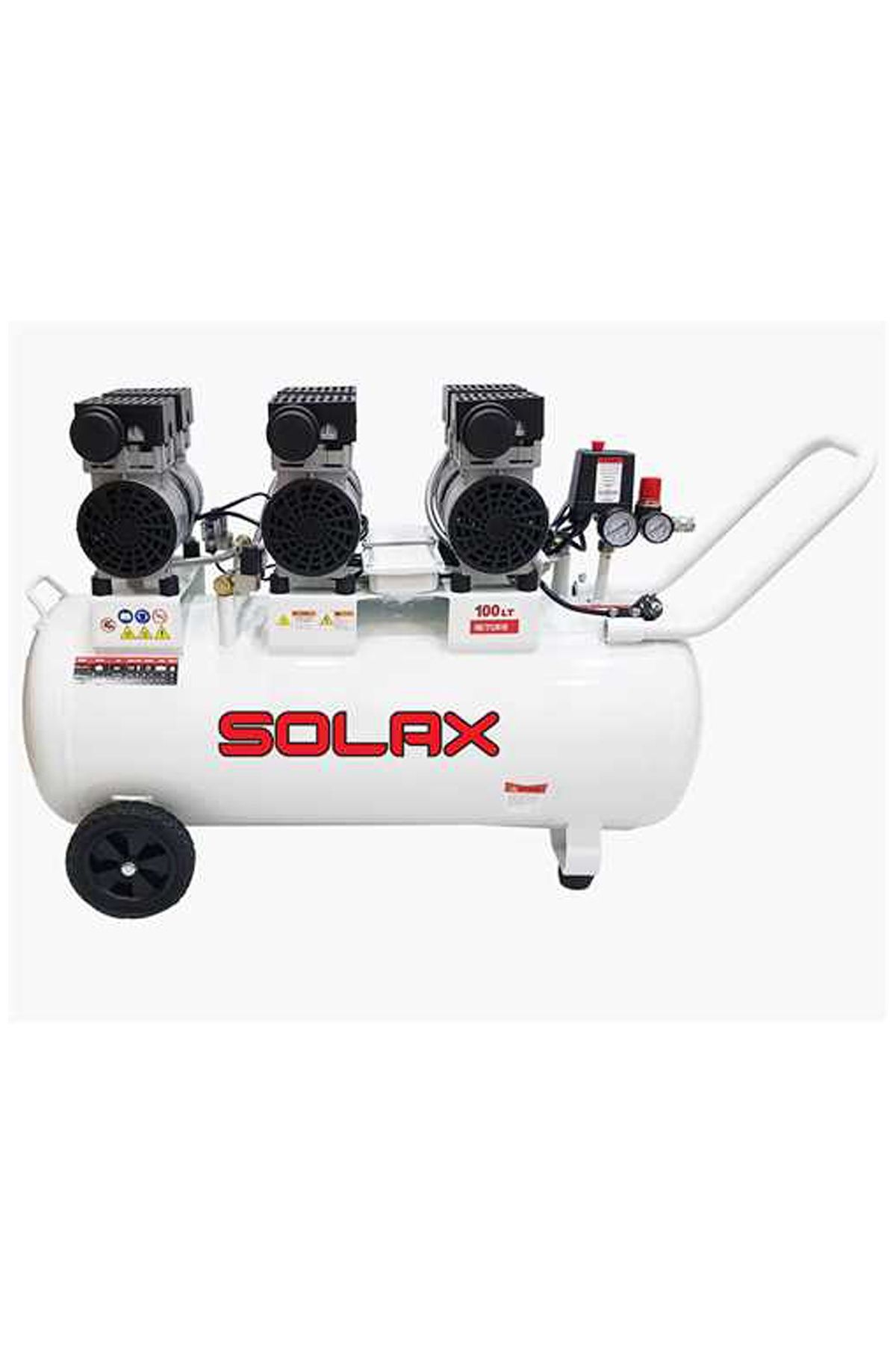Solax Hm0.75 3jw/100 Tekerlekli Sessiz Hava Kompresörü 100 Litre