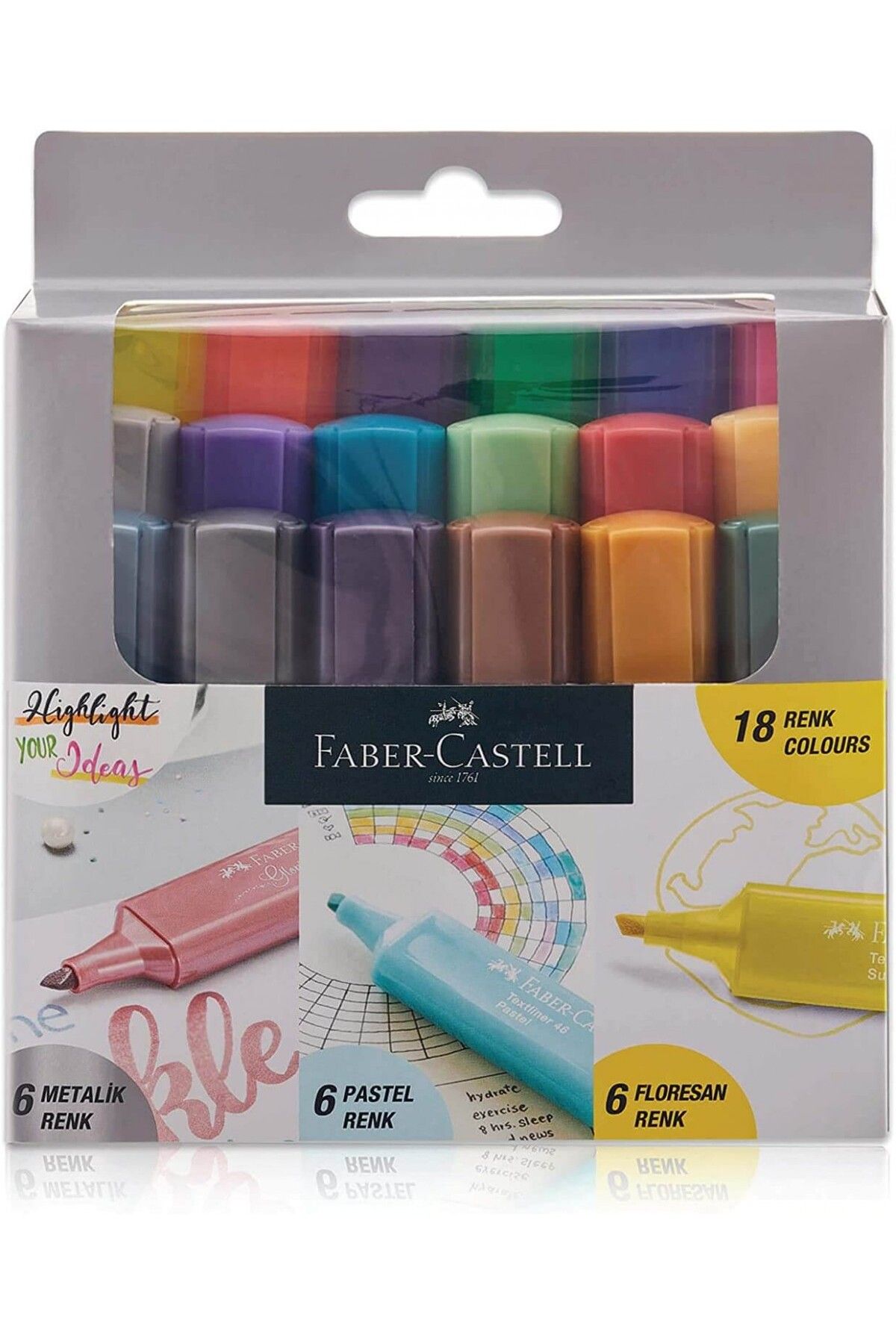 Faber Castell Fc Fosforlu Kalem Özel Set 18x Paket