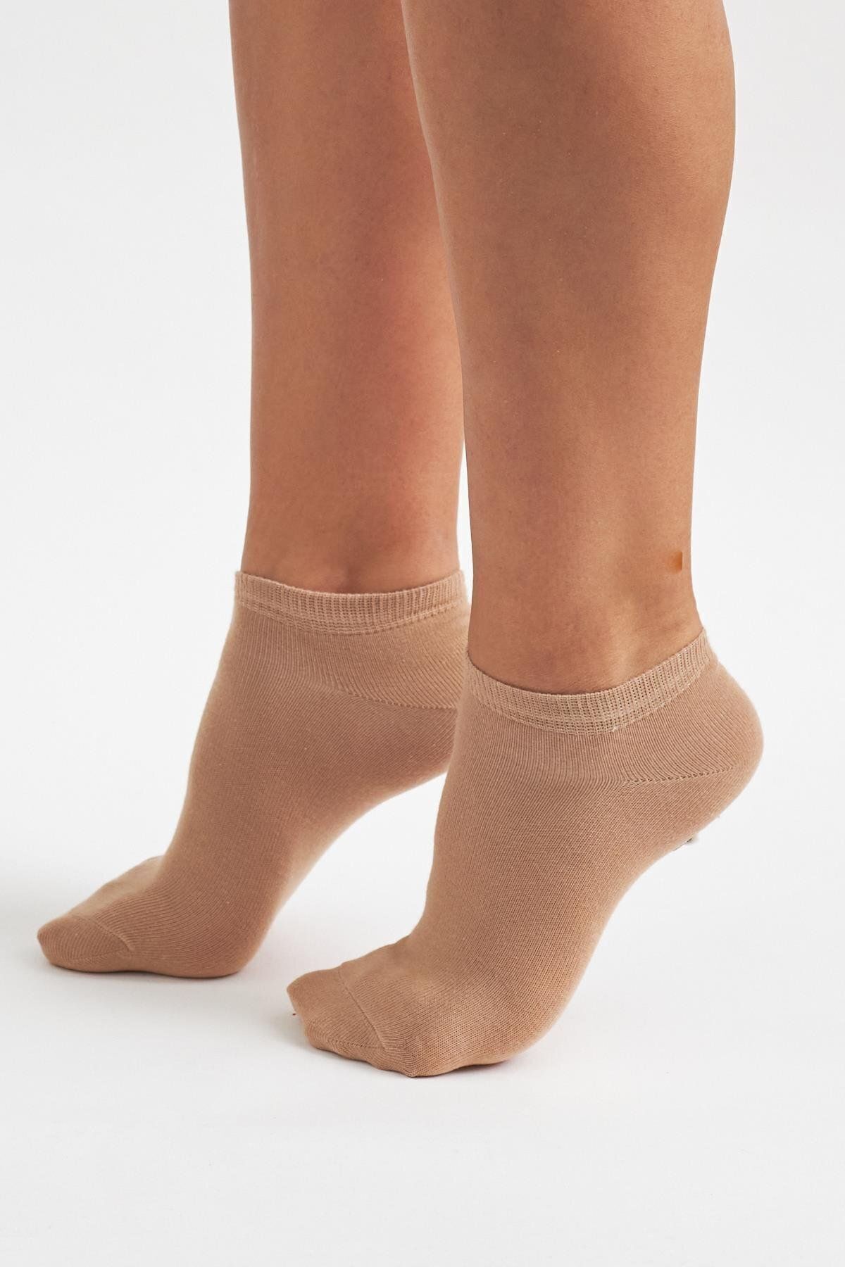 Katia & Bony Kadın Pamuklu Patik Çorap Kahverengi