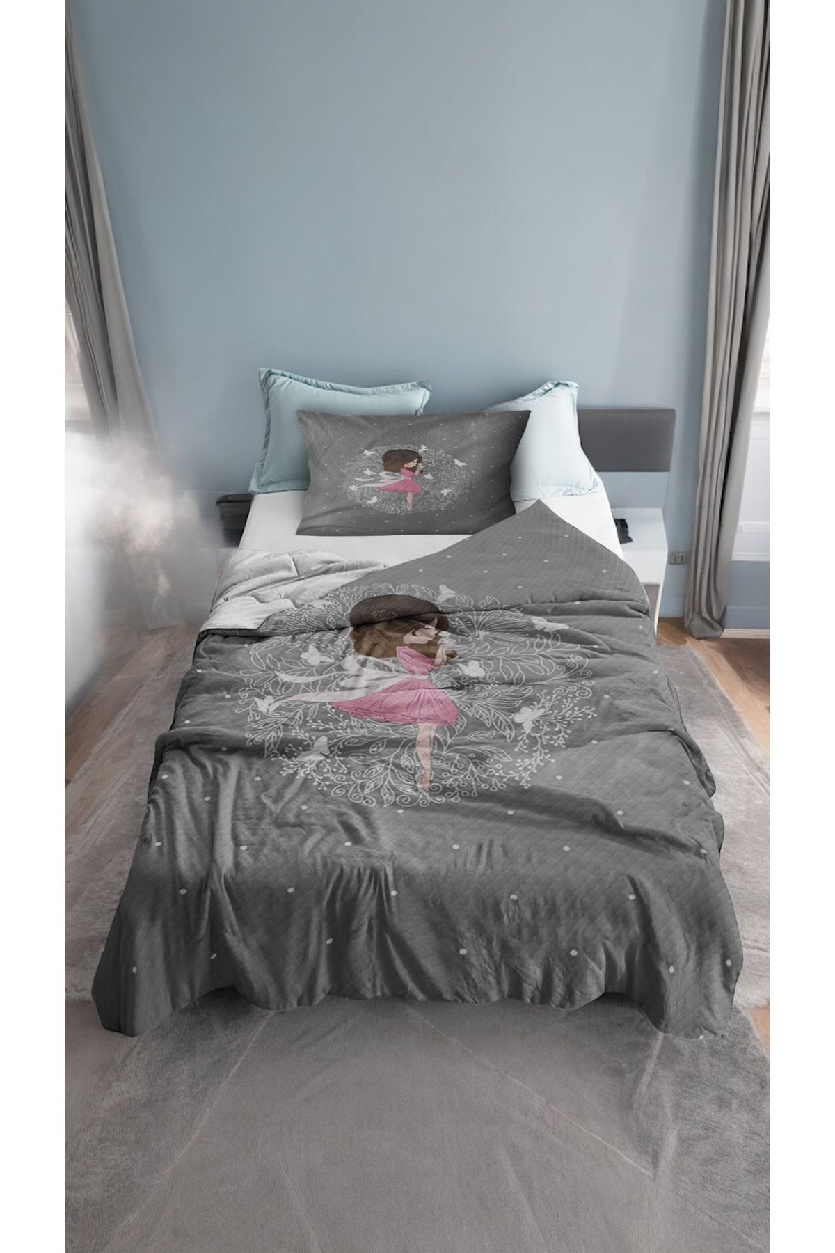 Bebişim Halı Sevimli Prenses Peri Kız Yatak Örtüsü & Pike