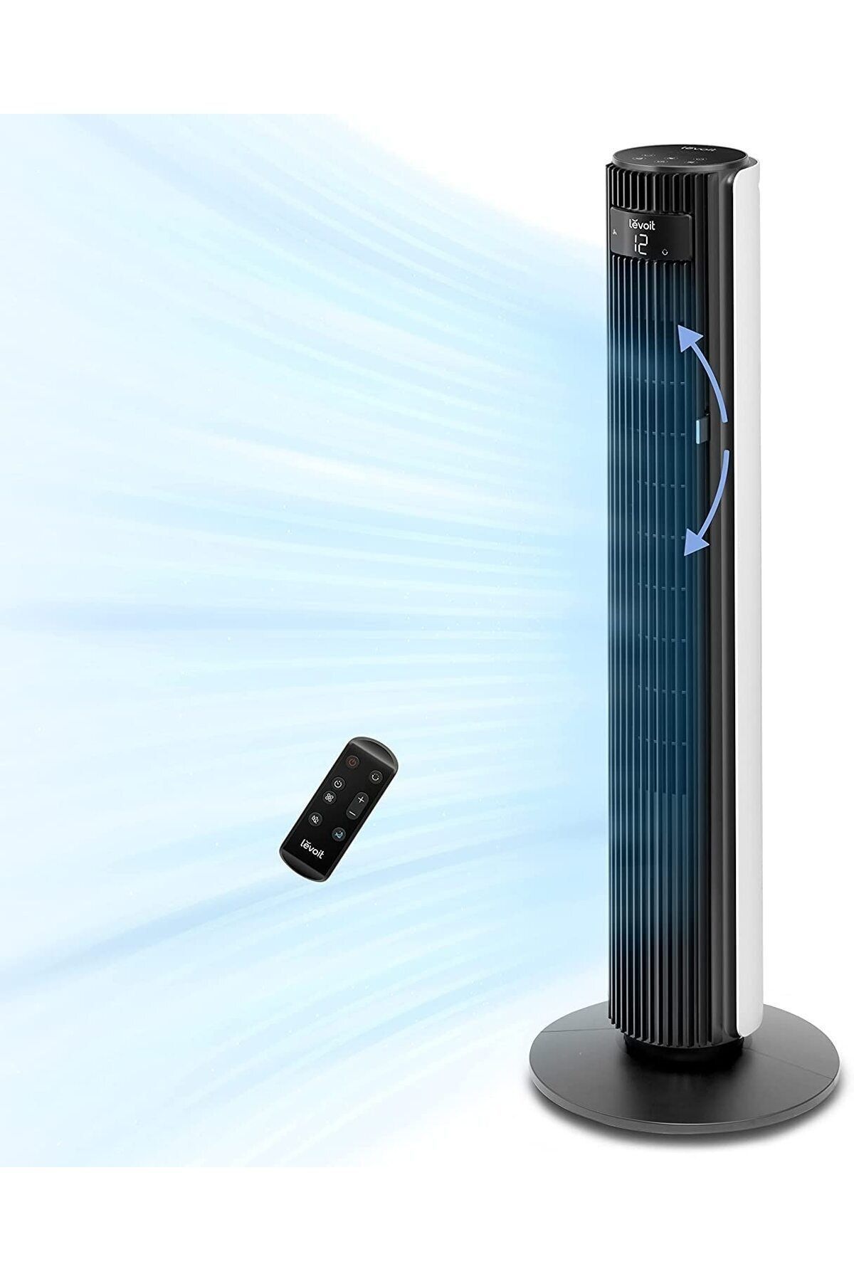 Levoit Fan Kulesi 106 Cm, Kule Fanı Sessiz 25 Db, 7,5 M/s'lik Güçlü Hız, Yukarı Ve Aşağı 60°, 90°