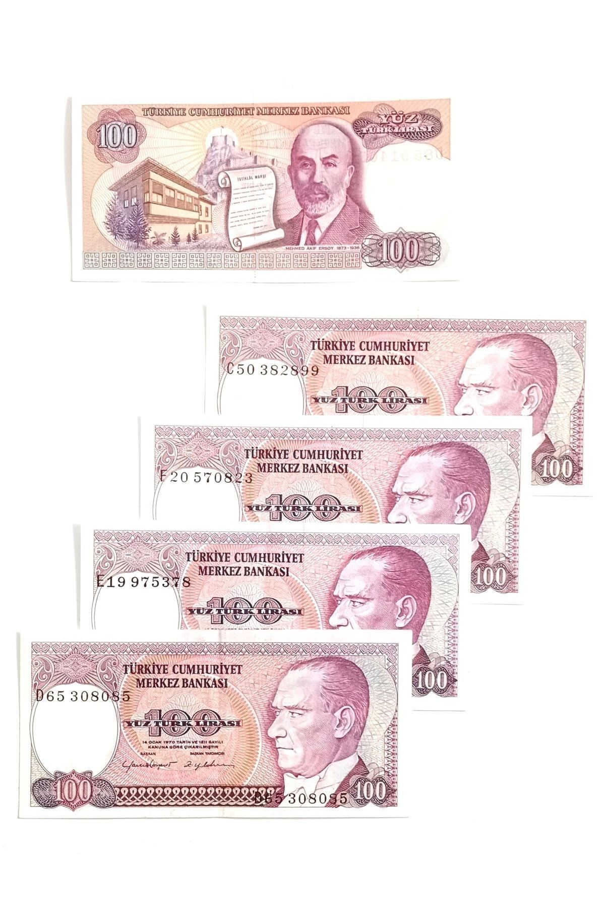Yediotuz 7.emisyon 100 Türk Lirası Hobi Eski Para. Koleksiyon Kâğıt Para. Hatıra Para.