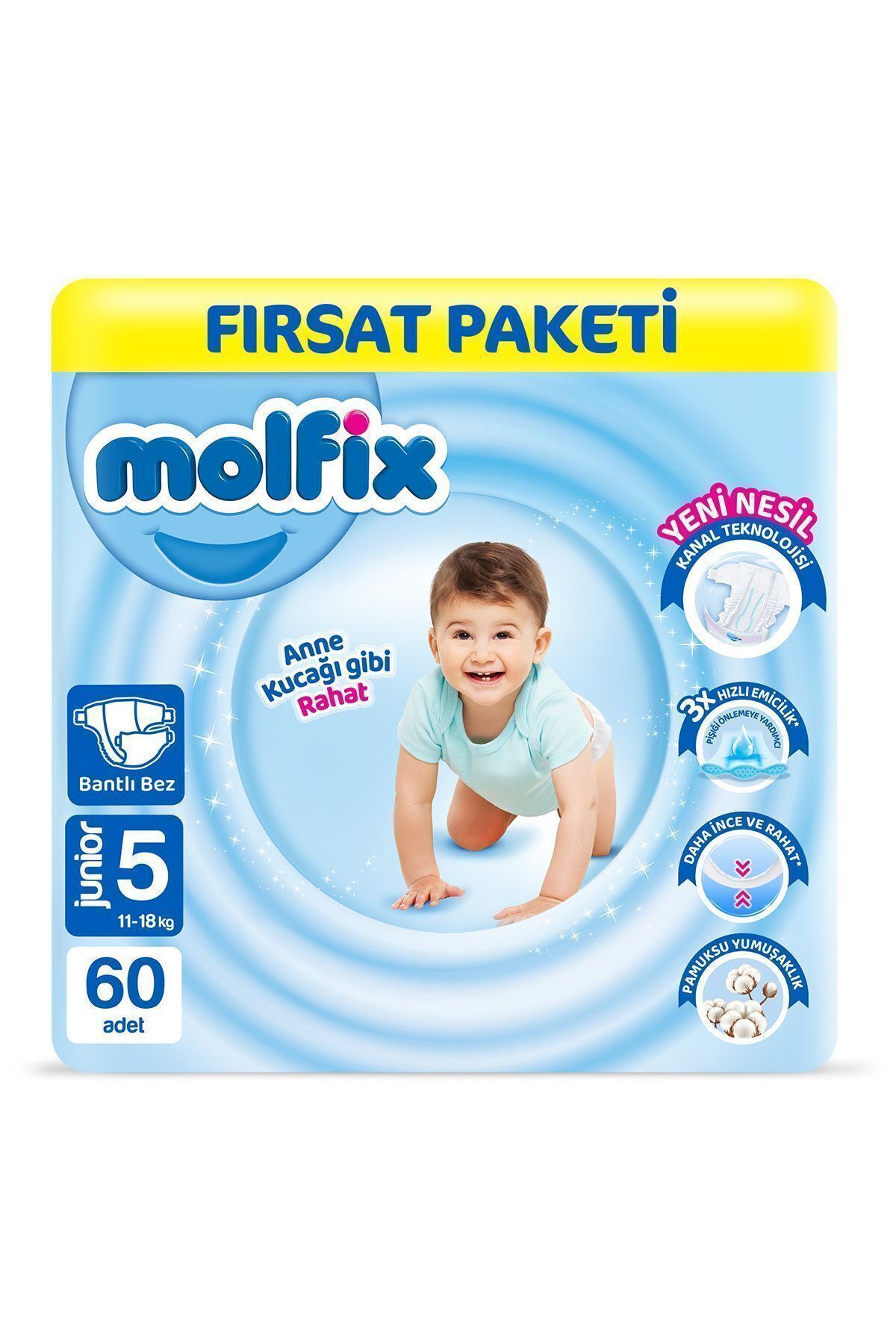 Molfix Bebek Bezi 5 Beden Junior Fırsat Paketi 60 Adet