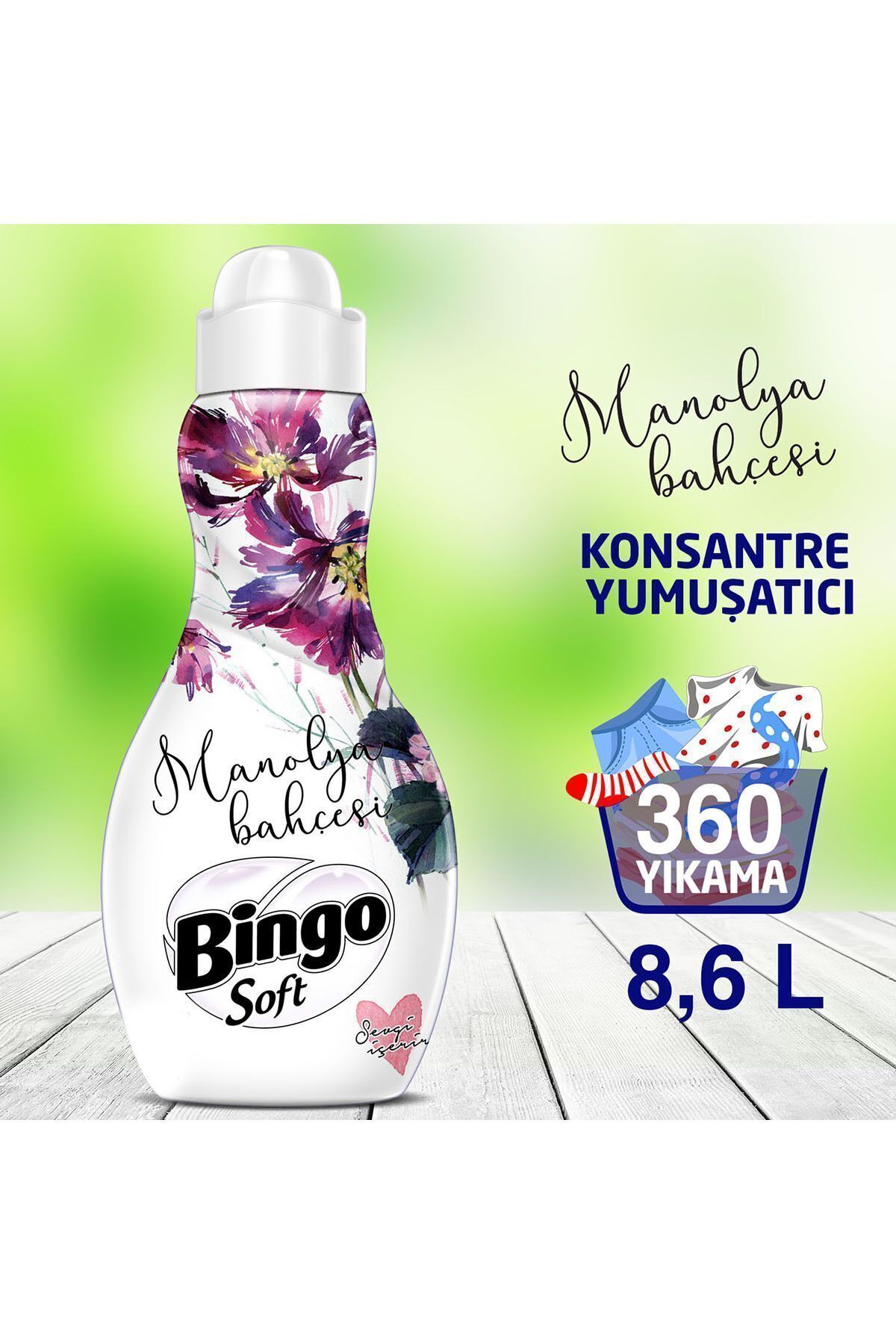 Bingo Soft Konsantre Çamaşır Yumuşatıcısı Manolya Bahçesi 1440 ml Ekonomi Paketi 6'lı