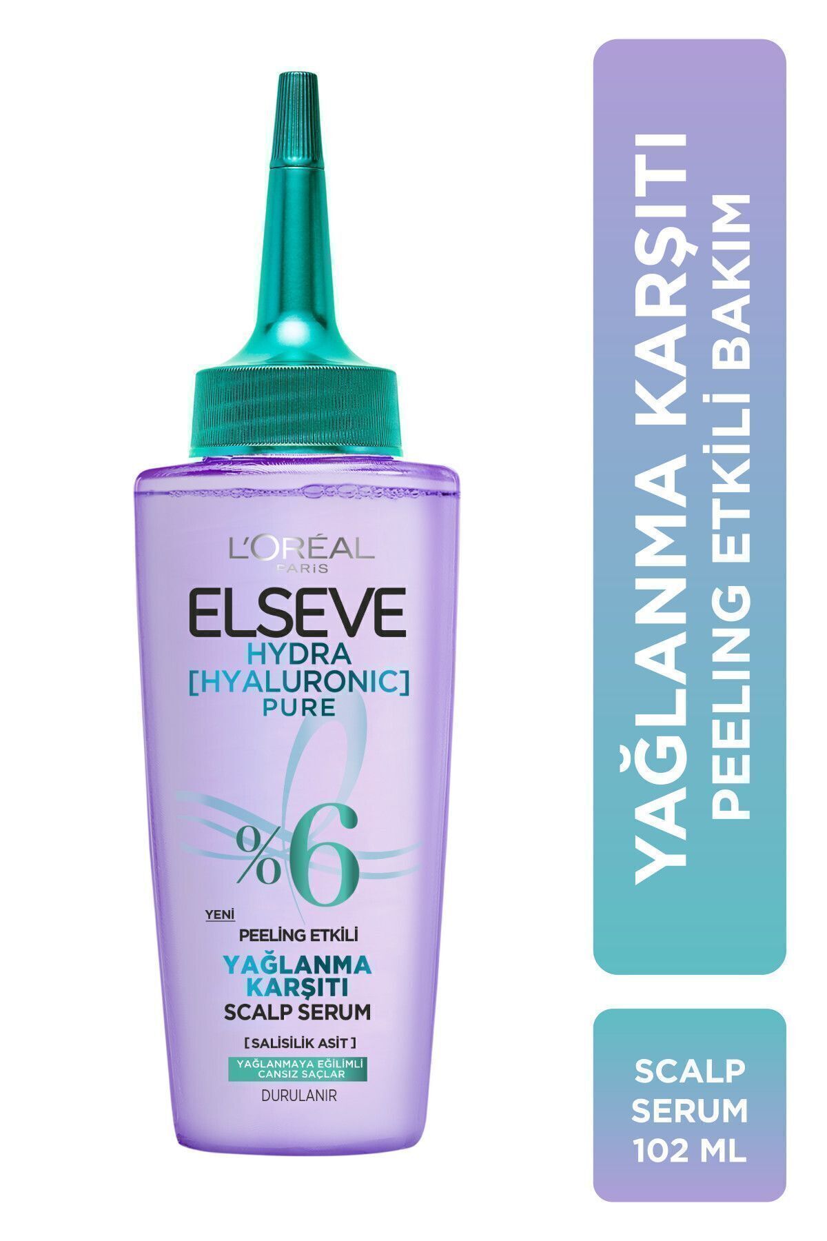 Elseve Hydra[hyaluronic] Pure Salisilik Asit Içeren Yağlanma Karşıtı Peeling Etkili Saç Derisi Serumu 102ml
