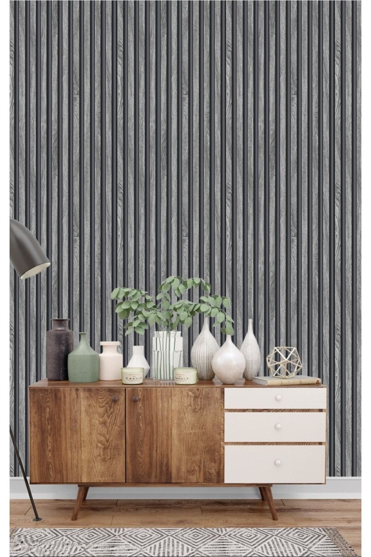 Wall212 Duvar Çıtası Görünümlü 3 Boyutlu Duvar Kağıdı(5m2)
