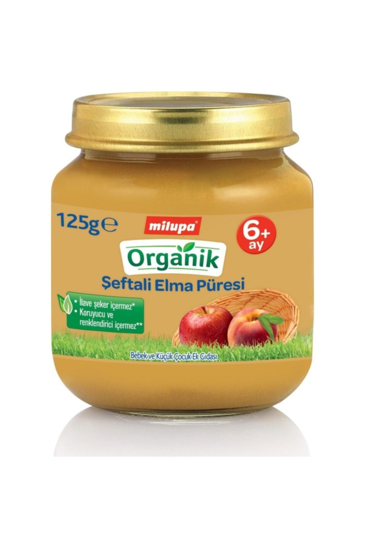 Milupa Organik Şeftali Elma Püreli Kavanoz Maması 125gr