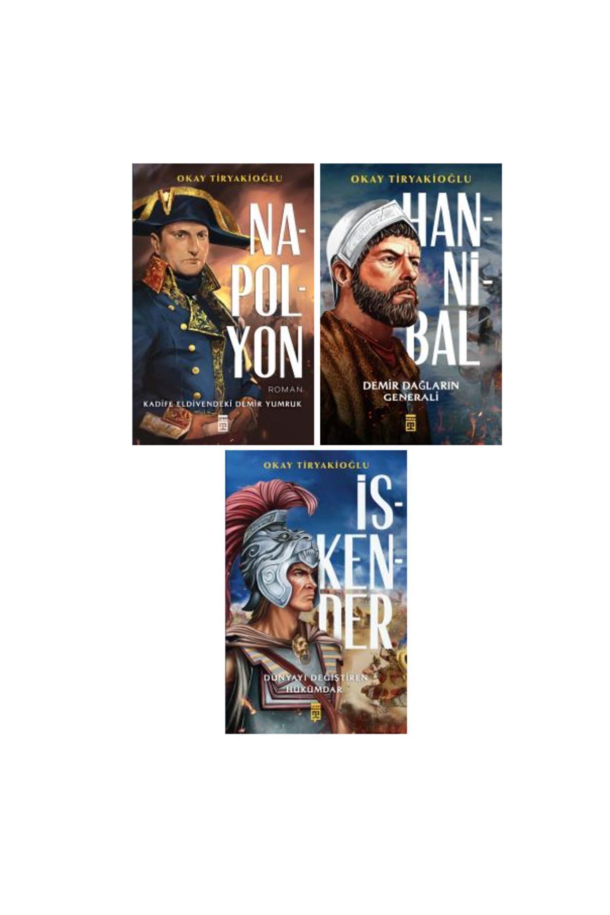 Timaş Yayınları Okay Tiryakioğlu 3 Kitap Set / Napolyon + Hannibal + İskender