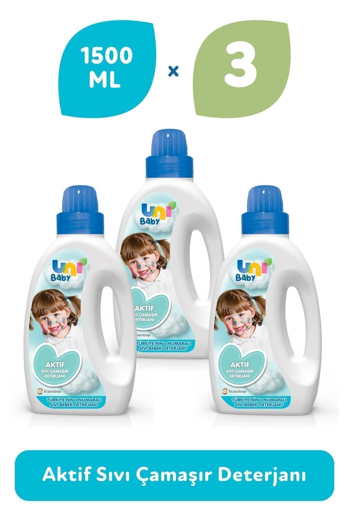 Uni Baby Çamaşır Deterjanı 1500 ml 3'lü Ekonomik Fırsat Paketi