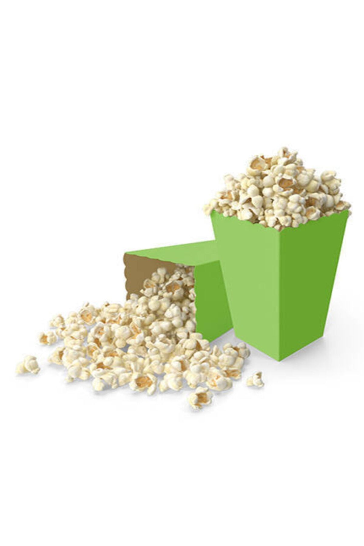 Parti Dolabı Yeşil Popcorn Kutusu Mısır Cips Kutusu 8 Adet
