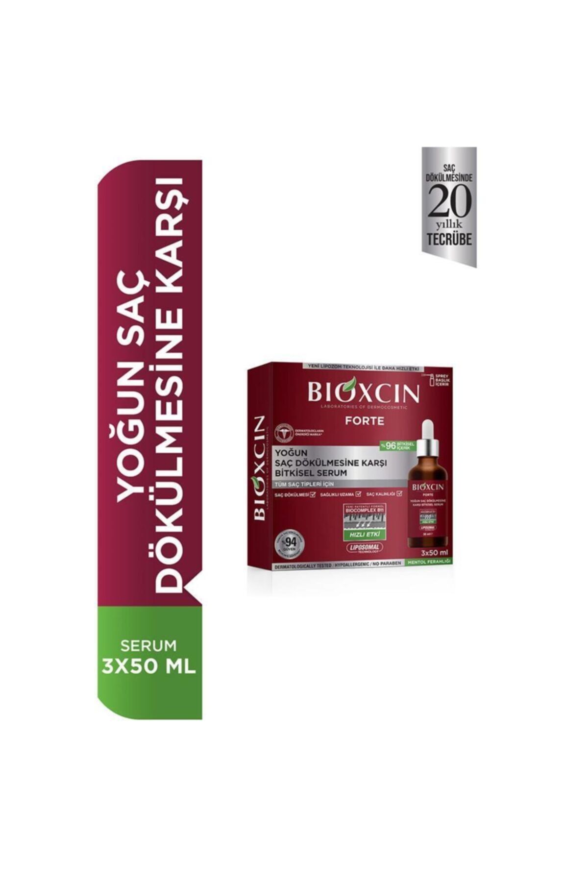 Bioxcin Forte Saç Dökülmelerine Karşı Serum 3x50ml