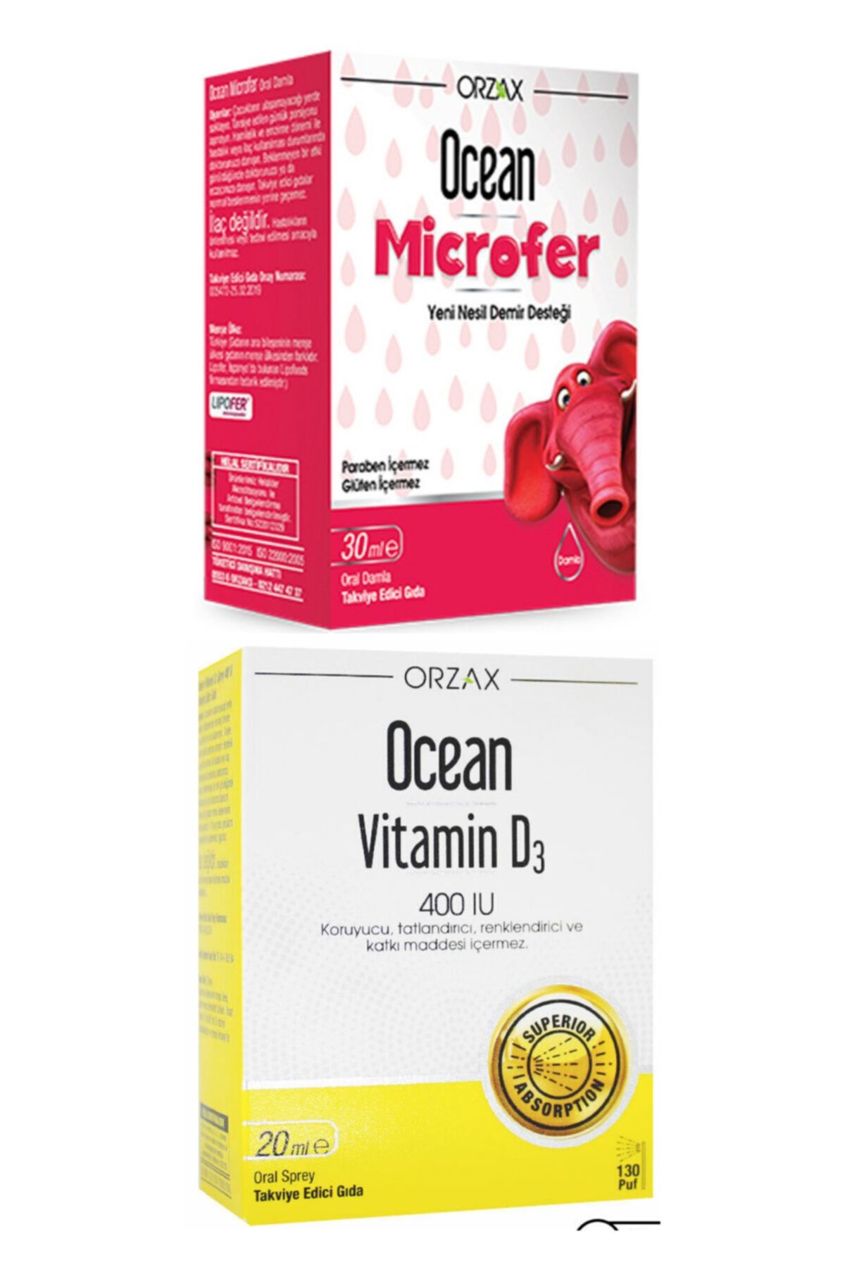 Ocean Ocean Microfer Oral Damla 30 ml + Ocean Vitamin D3 400ıu Sprey 20 ml