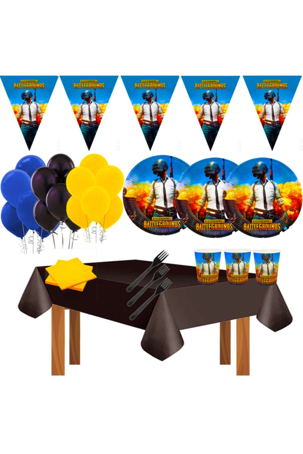 Pubg Playerunknows Battlegrounds 8 Kişilik Doğum Günü Parti Süsleri Malzemeleri Seti