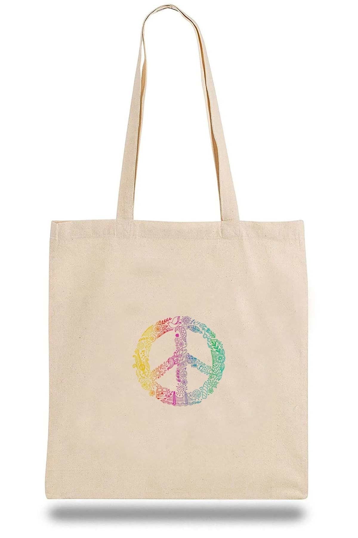 QIVI Bez Çanta Peace Hippie Peace Symbols