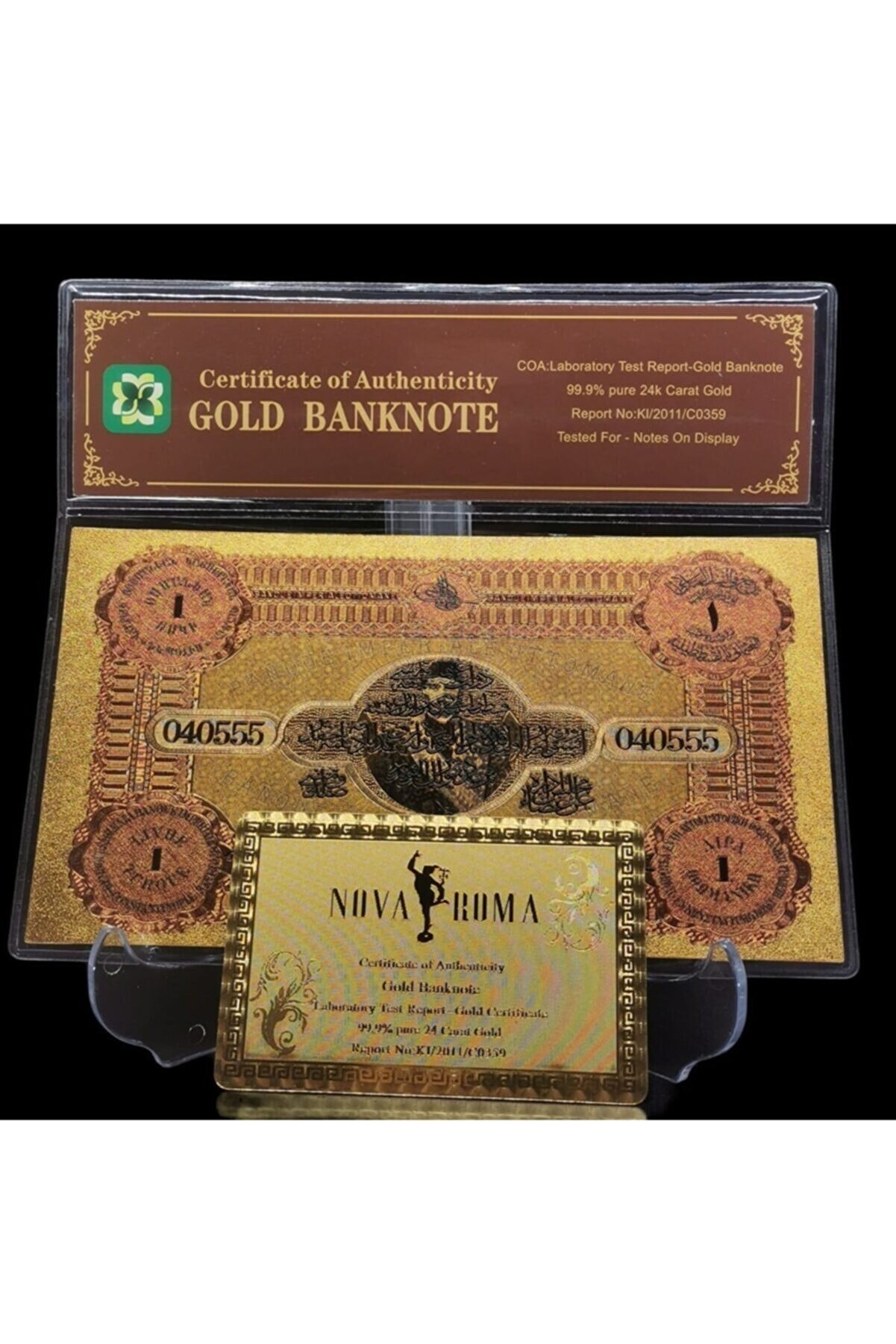NOVAROMA Sertifikalı 24 Karat Altın Kaplama Osmanlı Constantinople 1 Livre- 1880 Özel Tasarım Hatıra Para