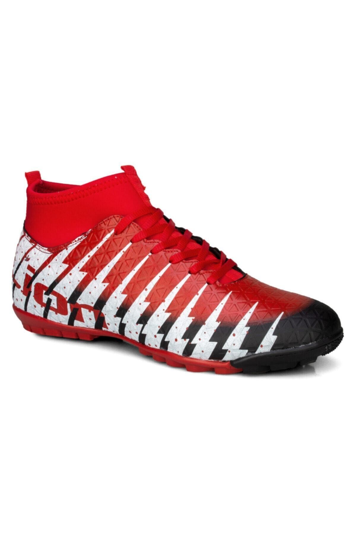 Lion Siyah Kırmızı Bilekli Halı Saha Futbol Ayakkabısı