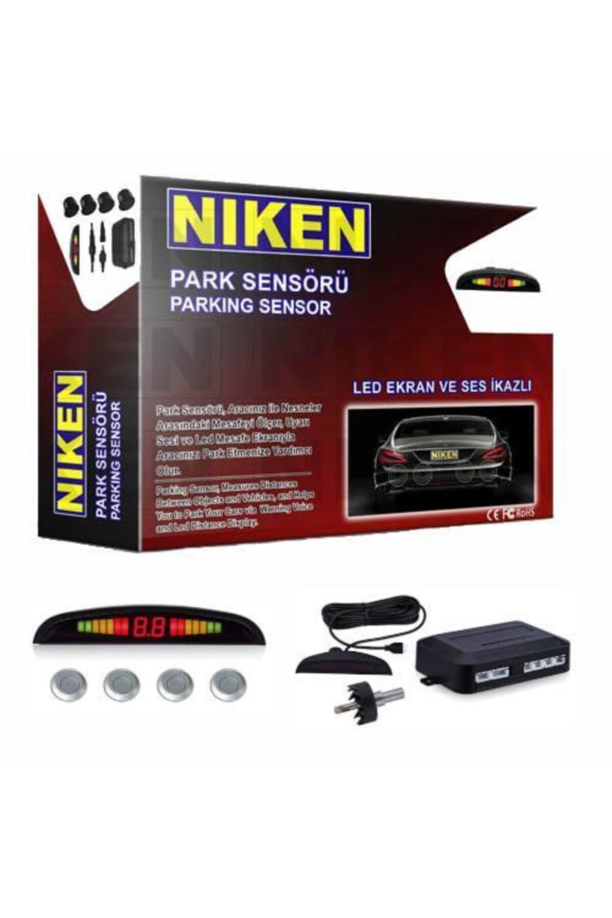 Niken Park Sensörü Gri Ekranlı Ve Ses Ikazlı Garantili
