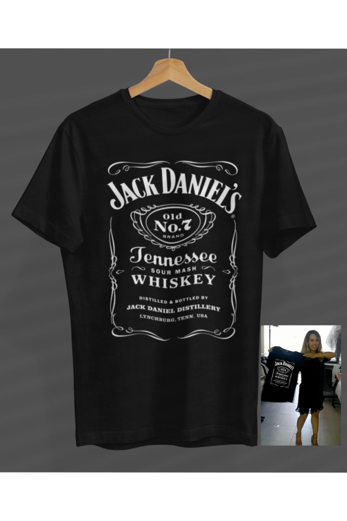 NOVUMUS Jack Daniels Viski Siyah Yuvarlak Yaka T-shirt