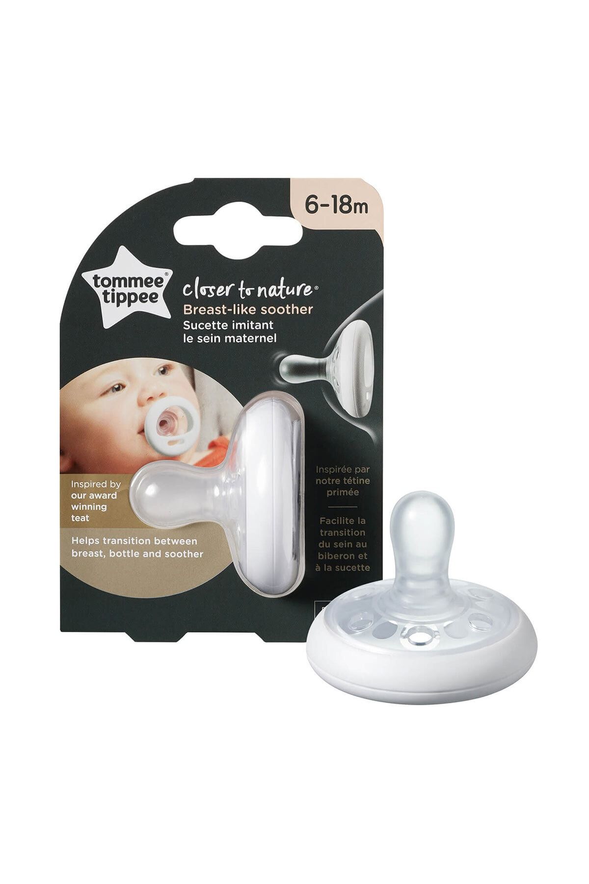 Tommee Tippee Closer To Nature Breastlike Emzik, 6 18 Ay Tekli Beyaz