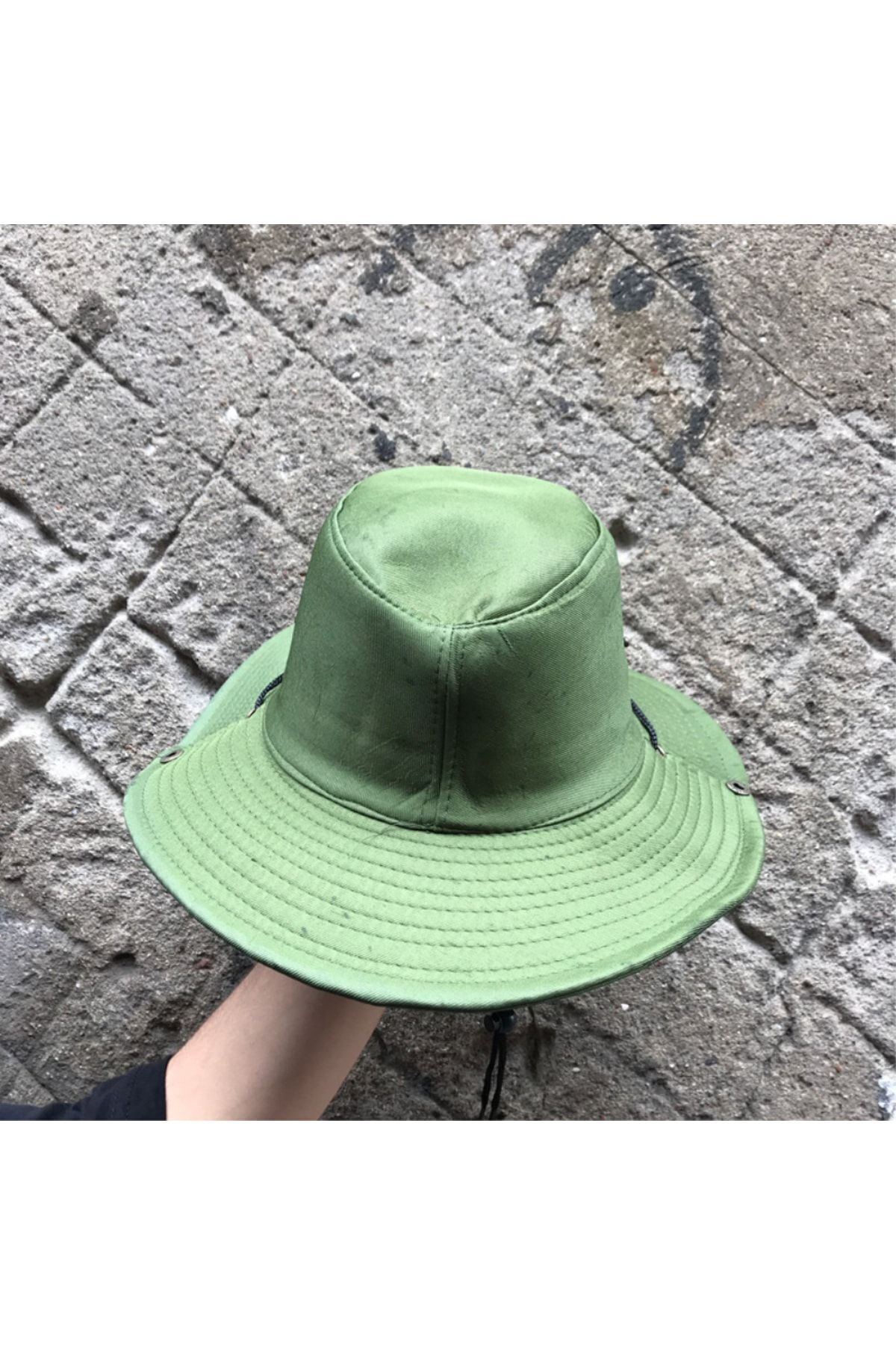 Köstebek Düz Ipli Yeşil Balıkçı Şapka