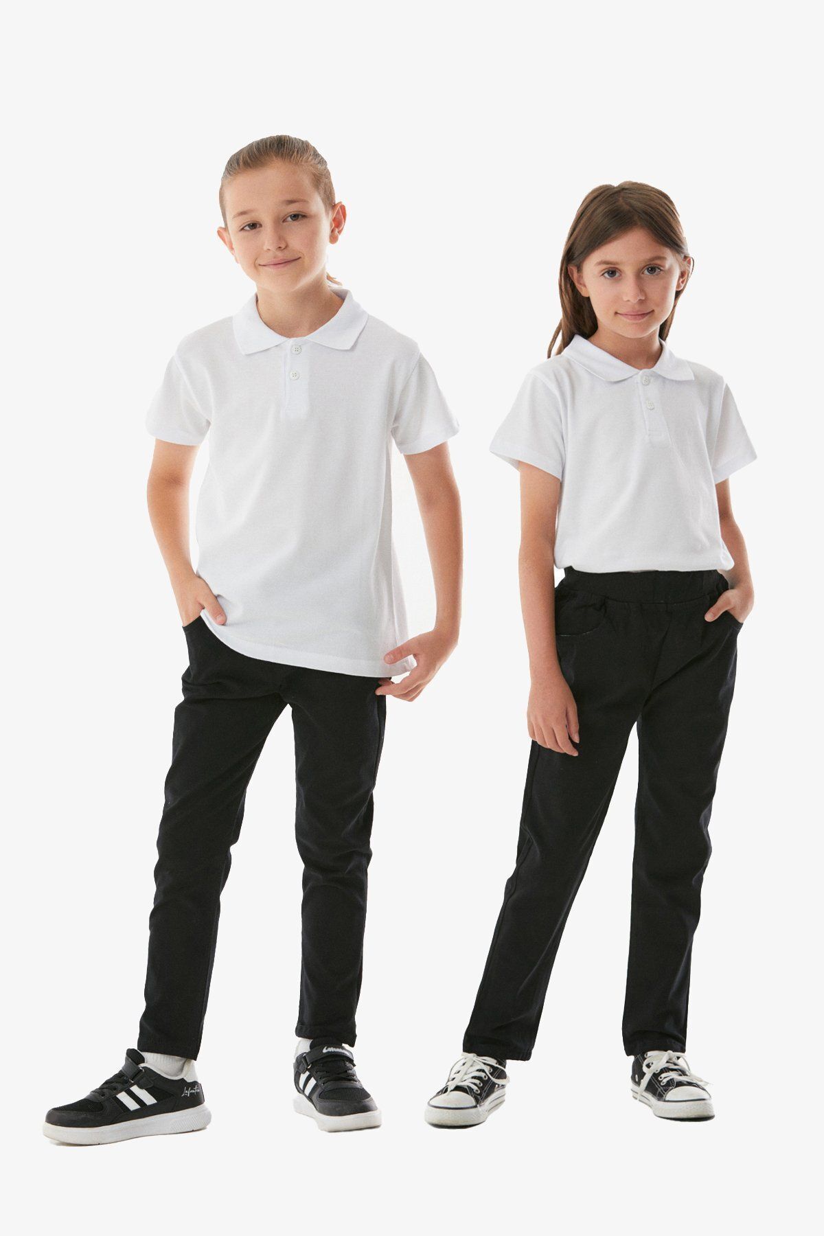Fullamoda Beli Lastikli Unisex Çocuk Okul Pantolon