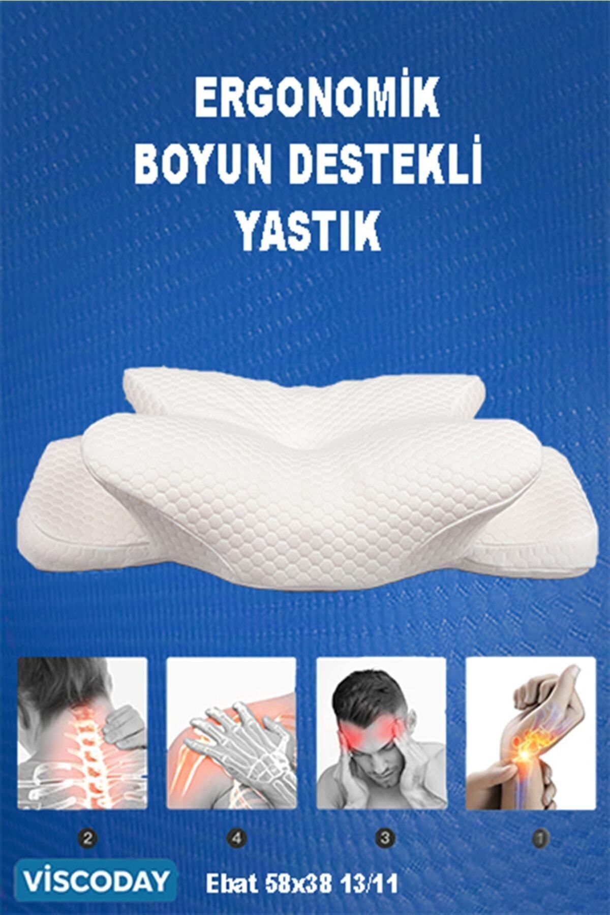viscoday Ortopedik Visco Yastık Boyun Fıtığı Boyun Ağrısı Destekli Güzellik Yastığı Royalrelax