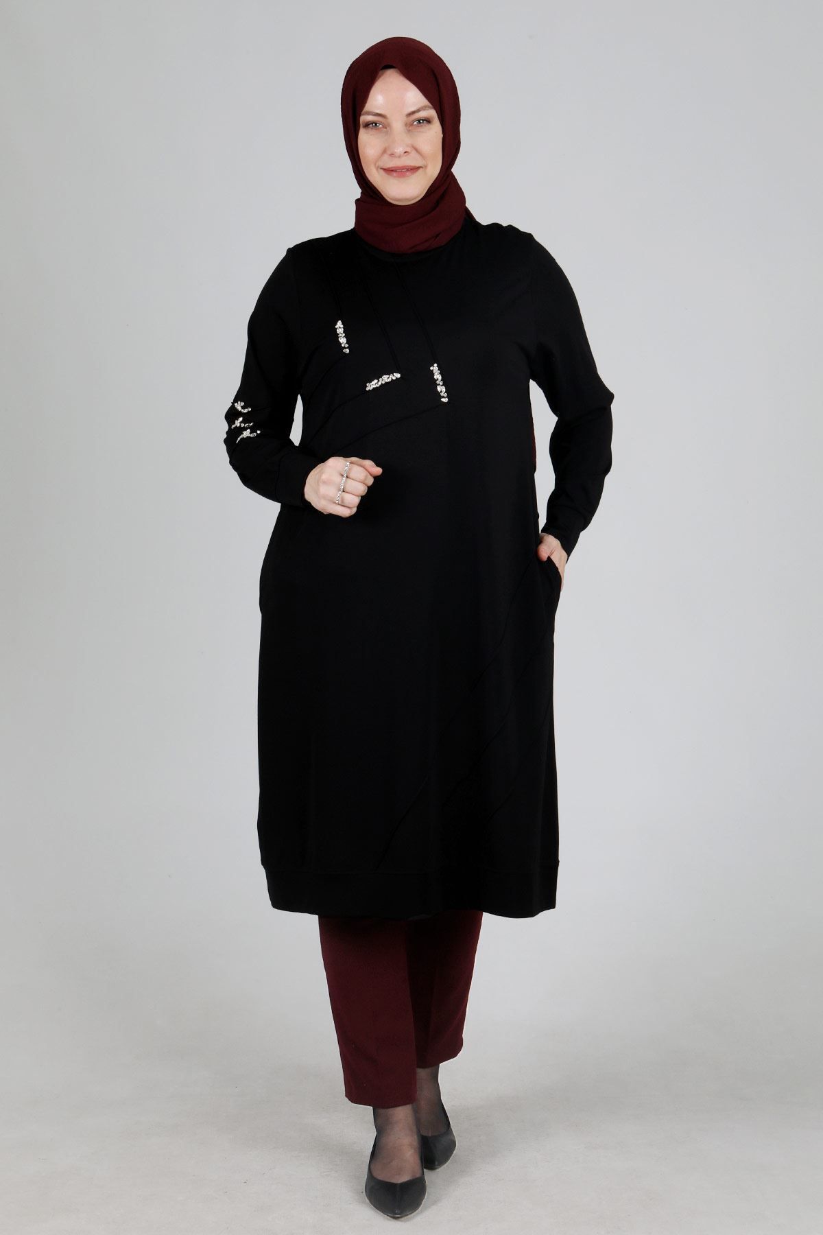 ottoman wear OTW20097 Büyük Beden Tunik Siyah