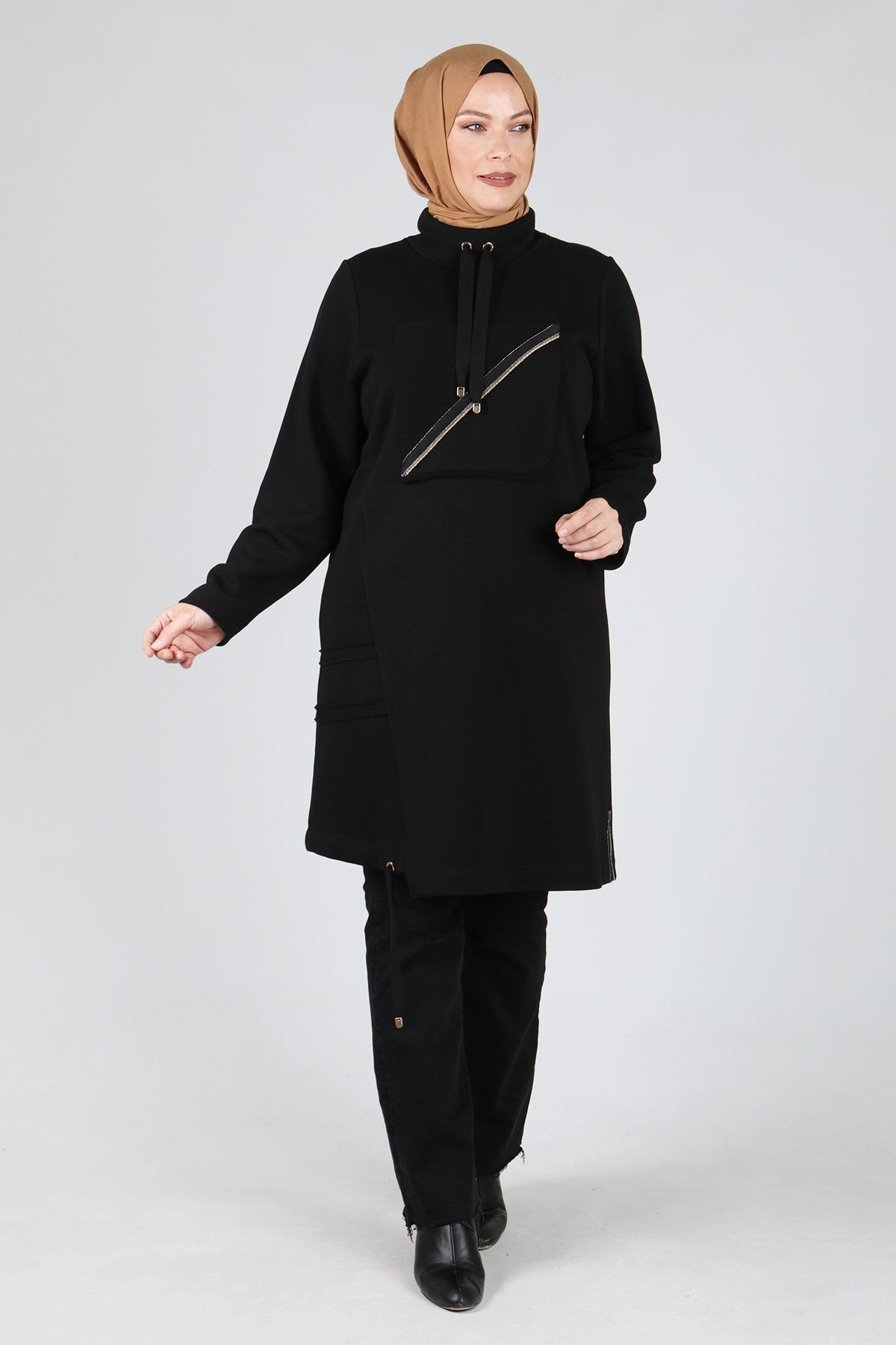 ottoman wear Otw20094 Üç Iplik Tunik Siyah