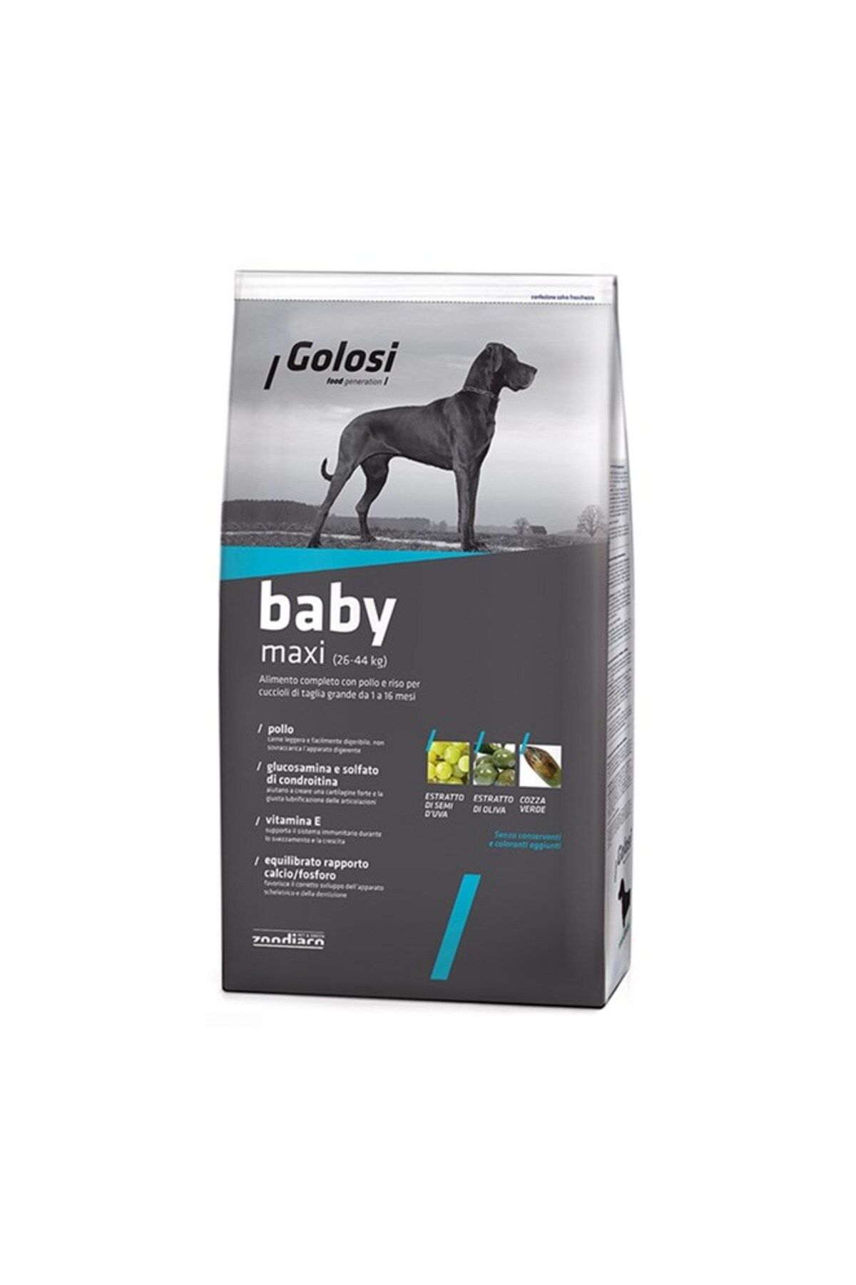 Golosi Baby Maxi Tavuklu Büyük Irk Yavru Köpek Maması 12 Kg 3lü Ödül Çubuğu Hediye