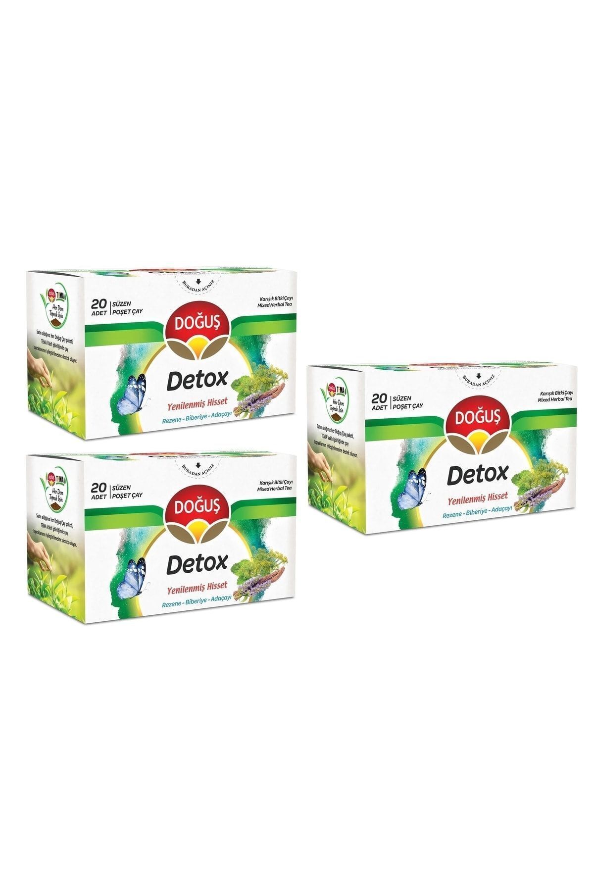 Doğuş Detox Süzen Poşet Çay 3x20'li / Rezene - Biberiye - Adaçayı