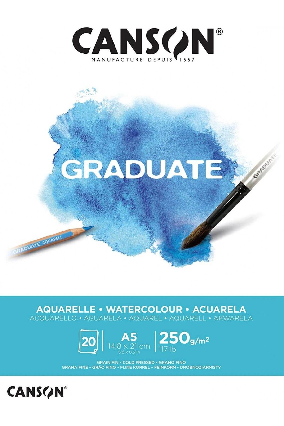 Canson Graduate Watercolor A5 250gr 20yp Sulu Boya Blok