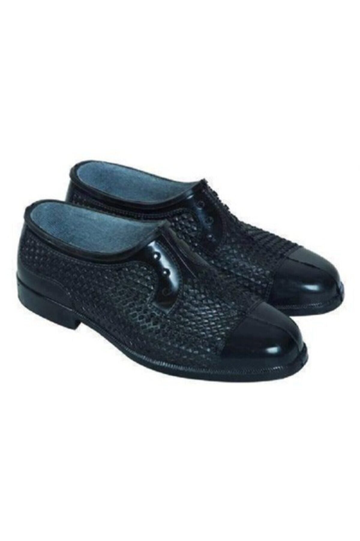 Emek Erkek Siyah Astarlı Lastik Ayakkabı Bağ Bahçe Tarla Lastik Ayakkabı