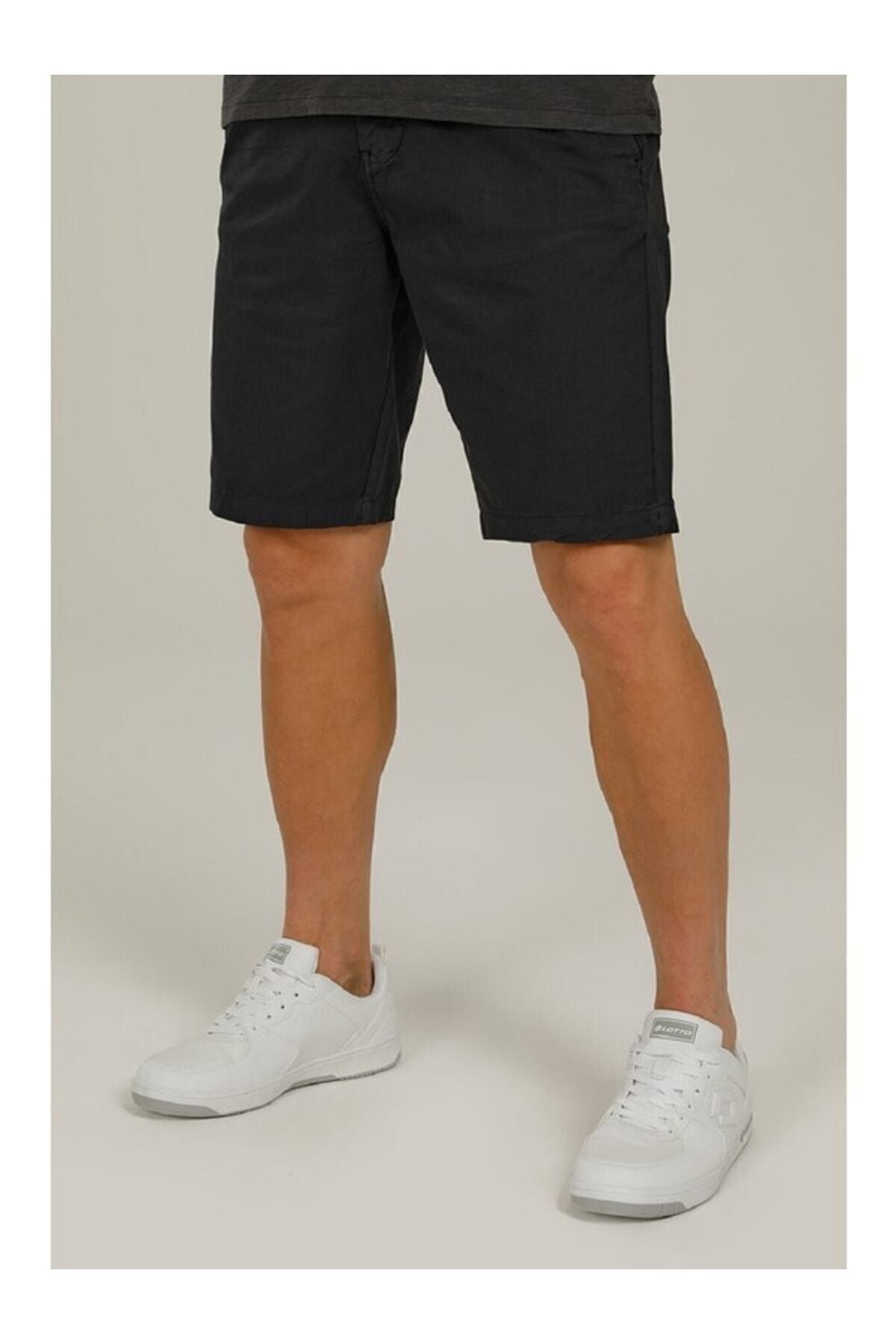 Superfly Men Chino Lycra Short Erkek Siyah Şort 22704-02