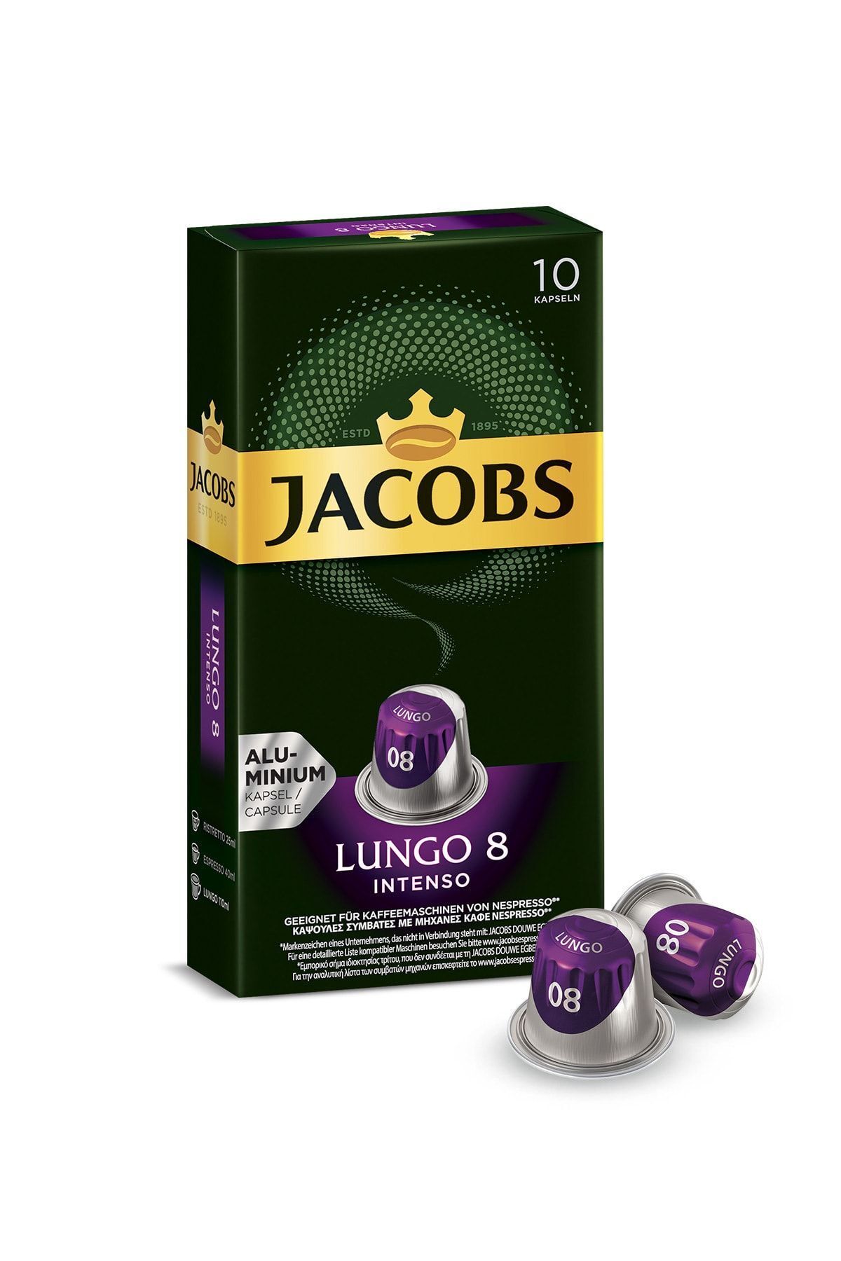 Jacobs Lungo 8 Intenso Nespresso Uyumlu Alüminyum Kapsül Kahve 10 Adet
