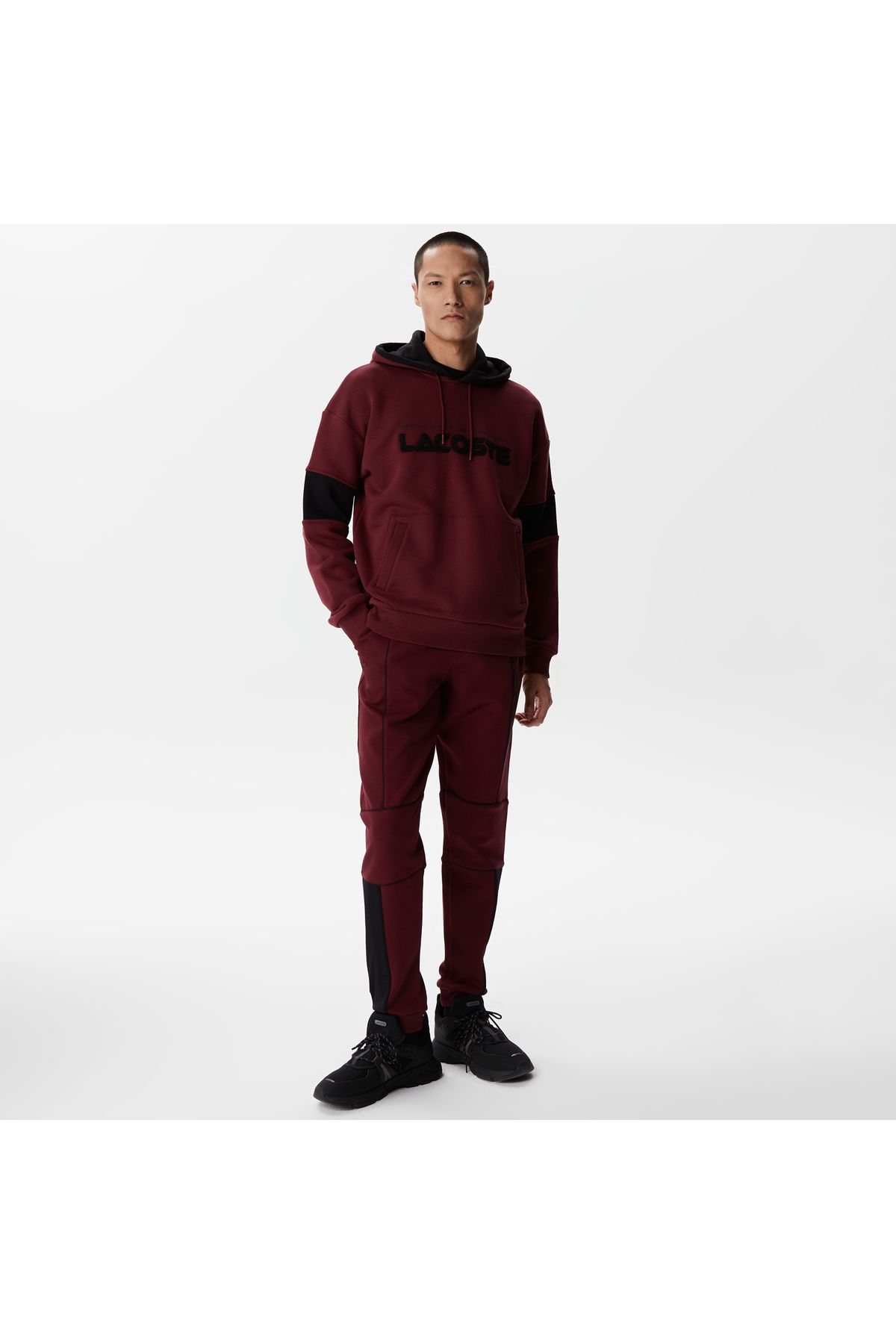 Lacoste Erkek Slim Fit Baskılı Bordo Eşofman Altı