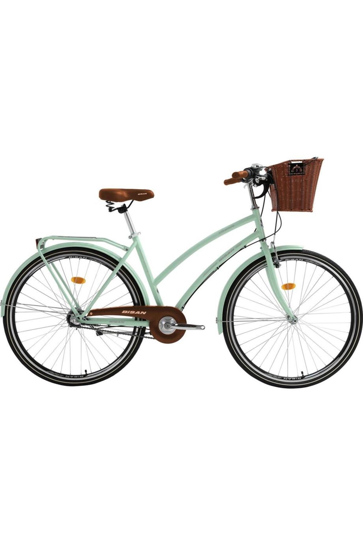 Bisan Serenıty Kadın Şehir Bisikleti 46cm V 28 Jant Nex.3 Vites Mint Yeşil Silver