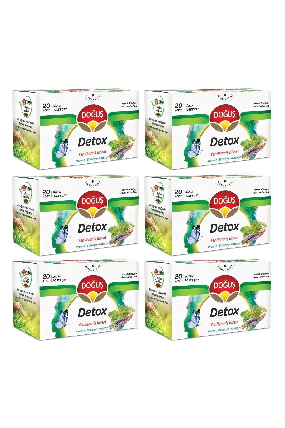 Doğuş Detox Süzen Poşet Çay 6x20'li / Rezene - Biberiye - Adaçayı