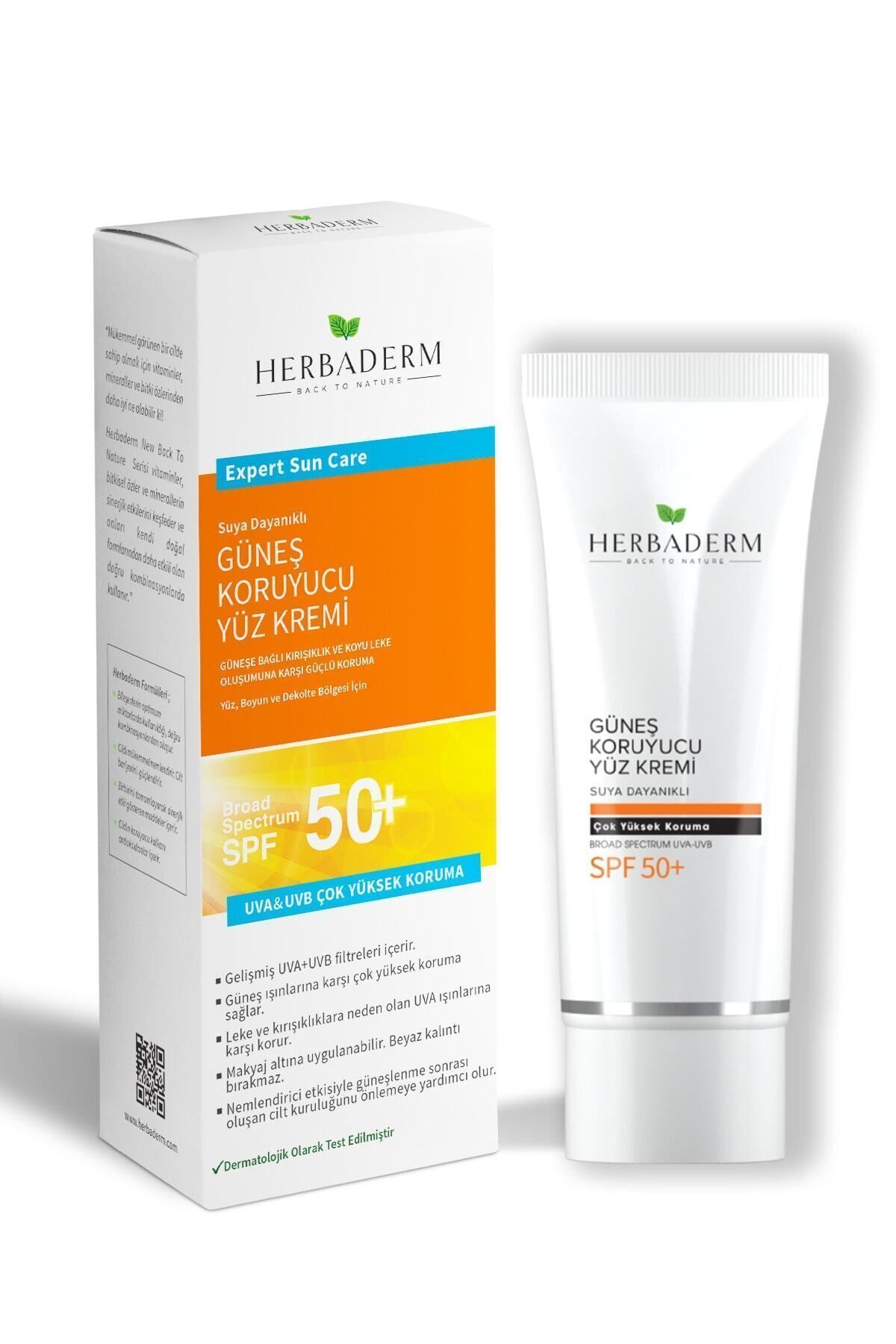 Herbaderm Güneş Koruyucu 50 Spf Yüz Kremi 75 ml